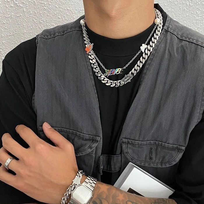 Jewelry × Vintage Fashion Metal Hip Hop Titanium Necklace Size ONE SIZE - 2 Thumbnail