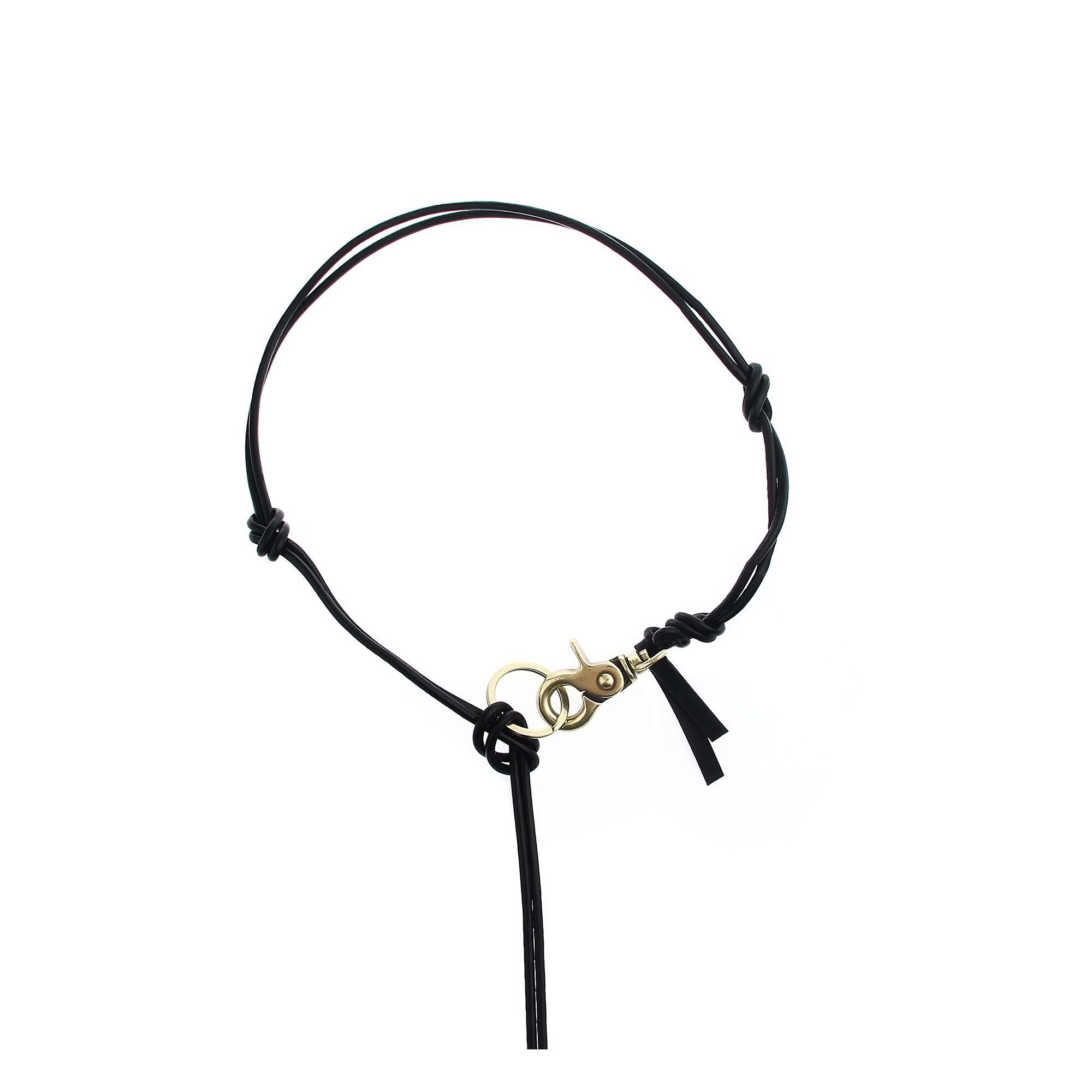 Jewelry × Vintage Fashion round stitching pu leather sweater chain Size ONE SIZE - 1 Thumbnail