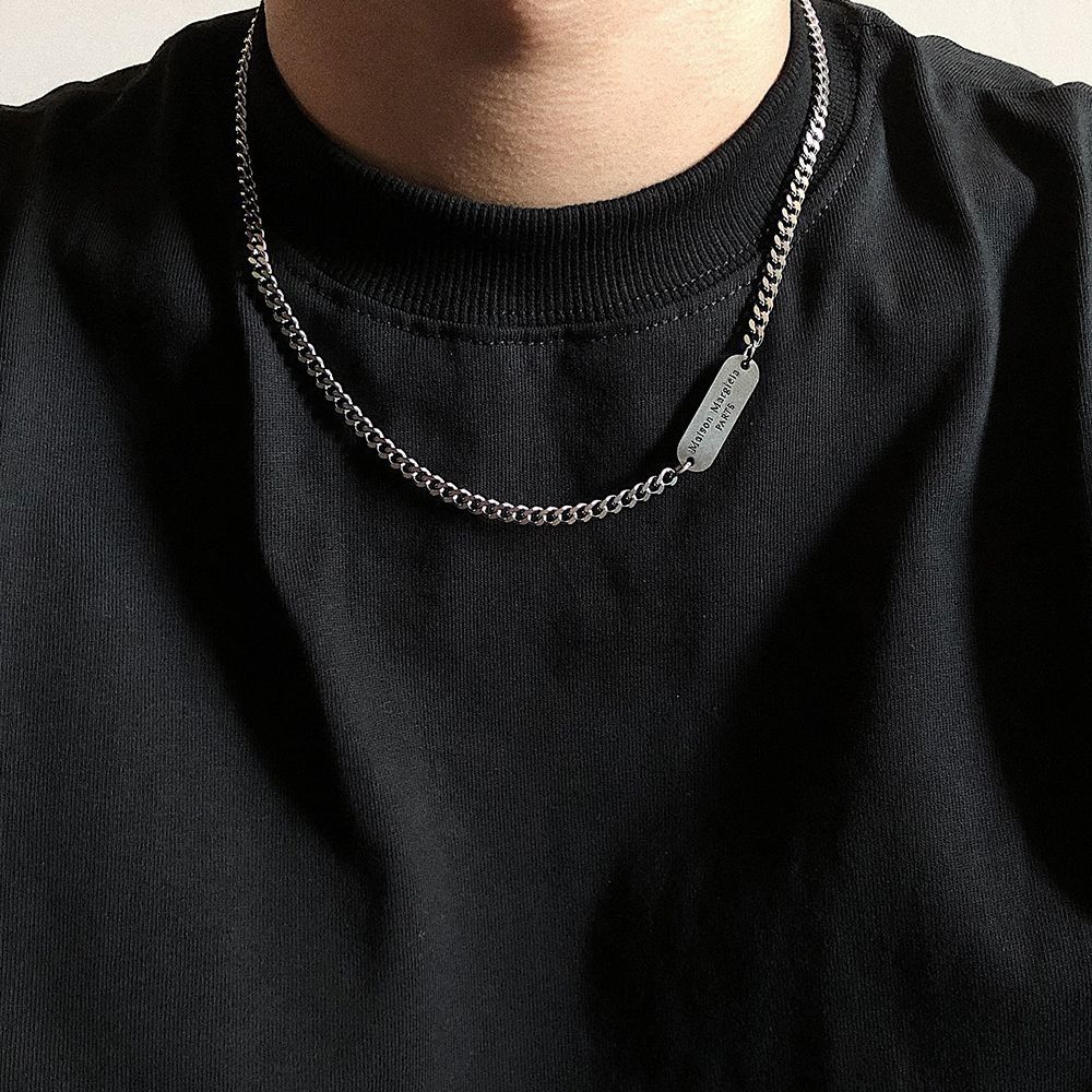 Jewelry × Vintage Fashion Letter Square Pendant Clavicle Chain Size ONE SIZE - 1 Thumbnail
