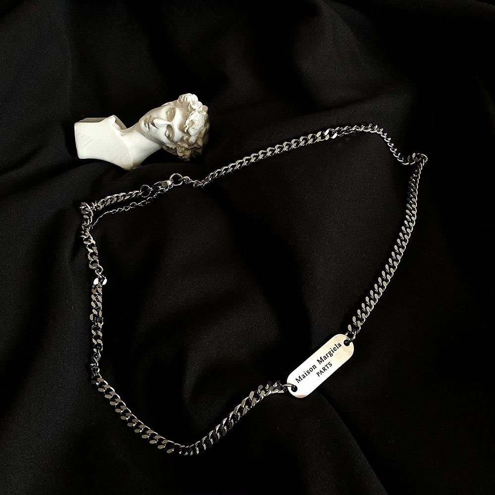 Jewelry × Vintage Fashion Letter Square Pendant Clavicle Chain Size ONE SIZE - 2 Thumbnail