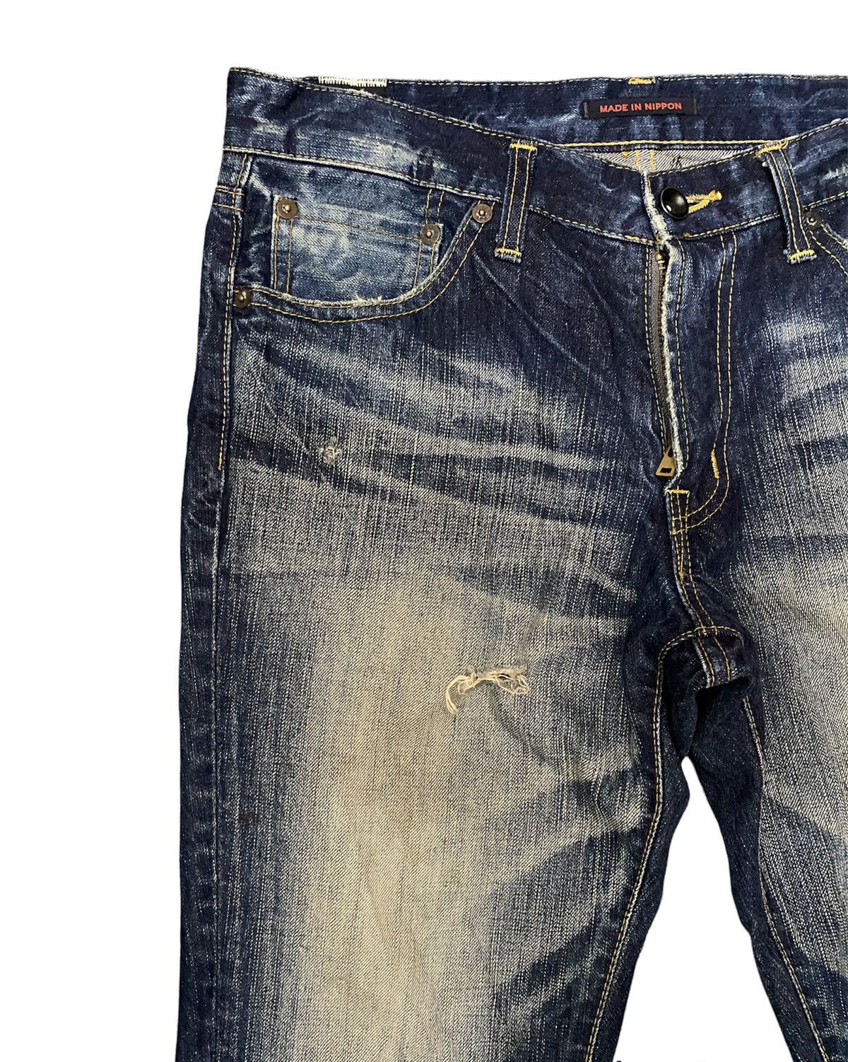 Japanese Brand Distressed BLUE WAY Men’s Flare Bottom Jeans Size US 32 / EU 48 - 8 Thumbnail