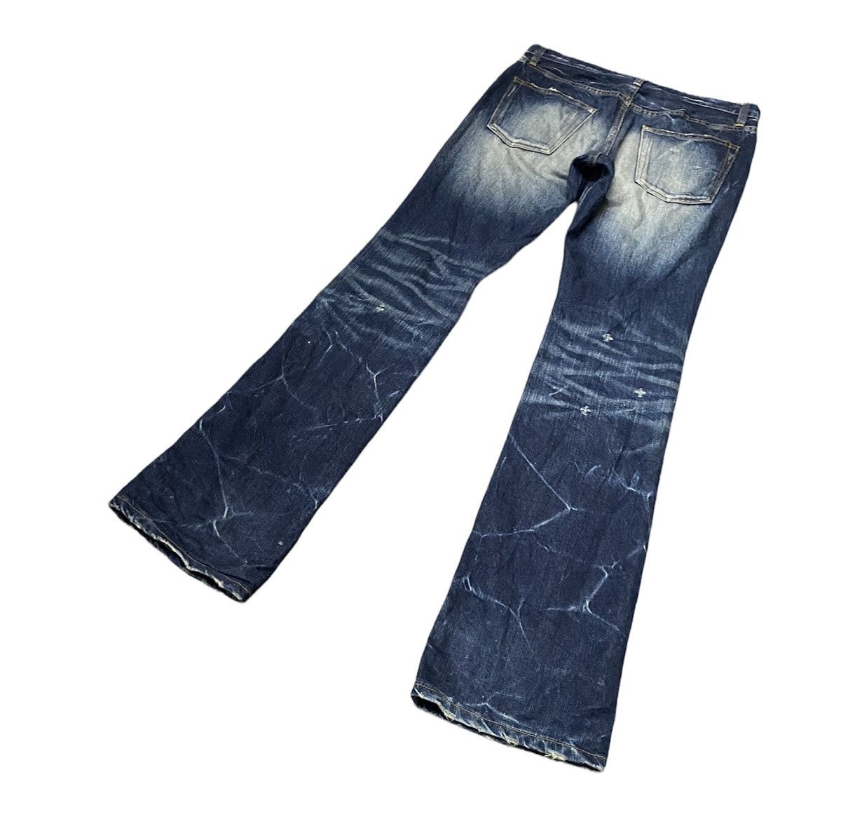 Japanese Brand Distressed BLUE WAY Men’s Flare Bottom Jeans Size US 32 / EU 48 - 10 Thumbnail