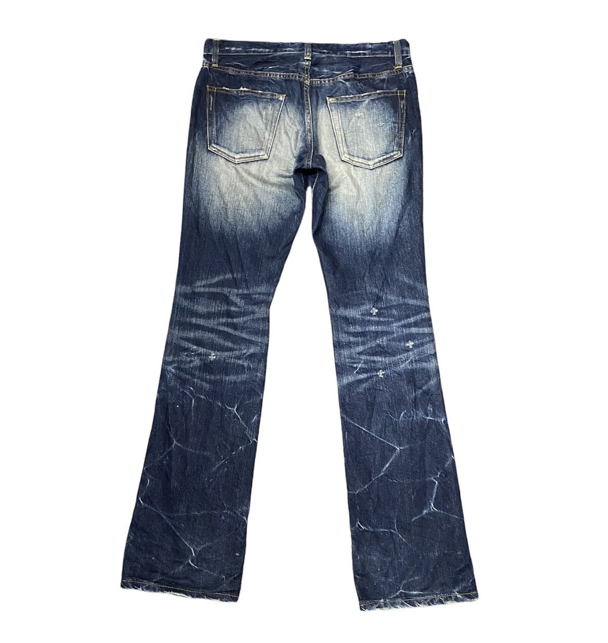 Japanese Brand Distressed BLUE WAY Men’s Flare Bottom Jeans Size US 32 / EU 48 - 2 Thumbnail
