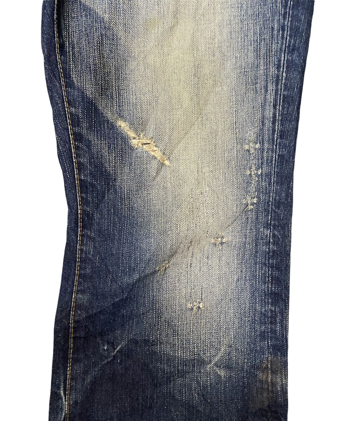 Japanese Brand Distressed BLUE WAY Men’s Flare Bottom Jeans Size US 32 / EU 48 - 7 Thumbnail