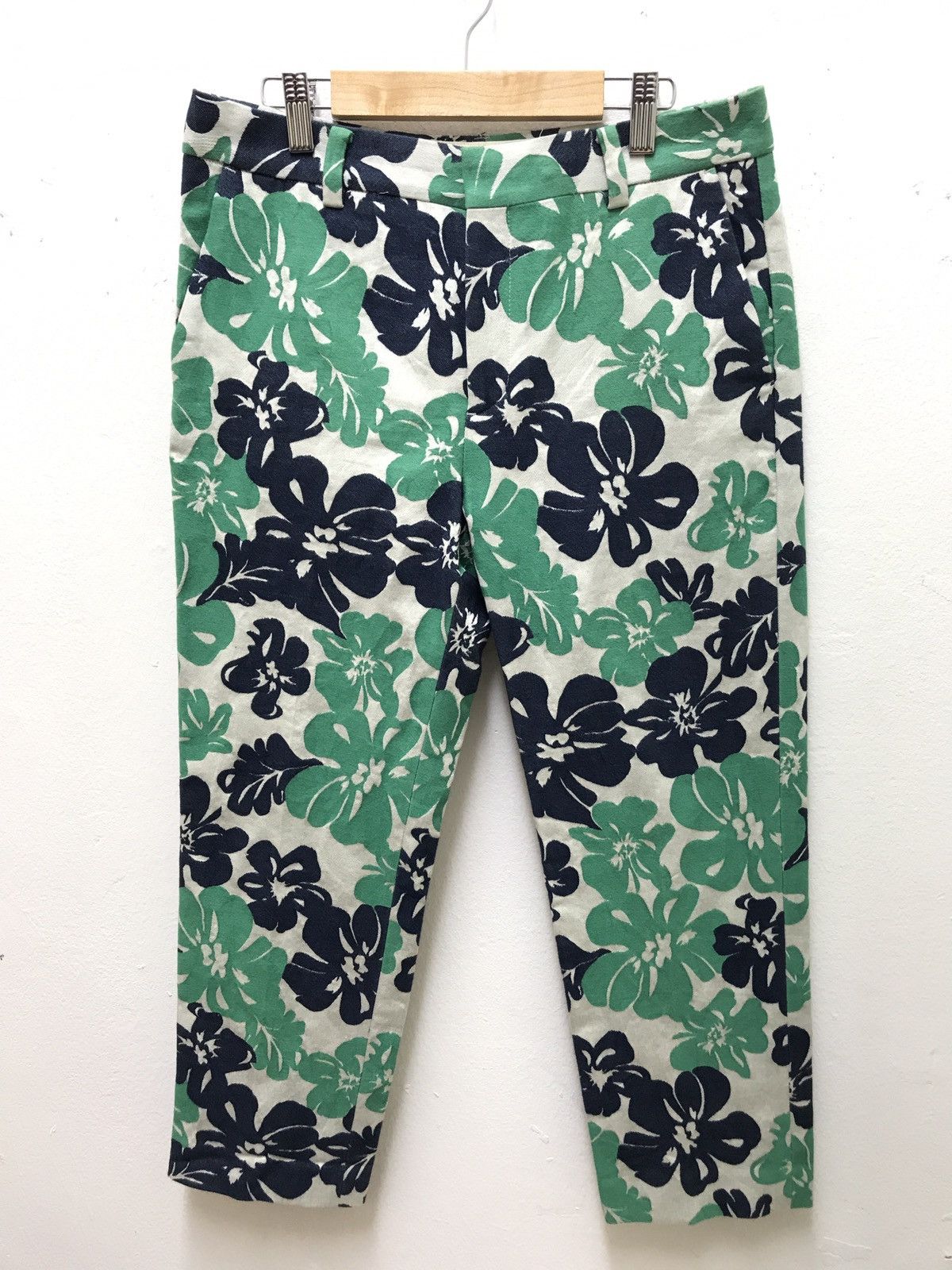 Japanese Brand Made in Japan Tomorrowland Floral Pant Cropped Pant Slim ...