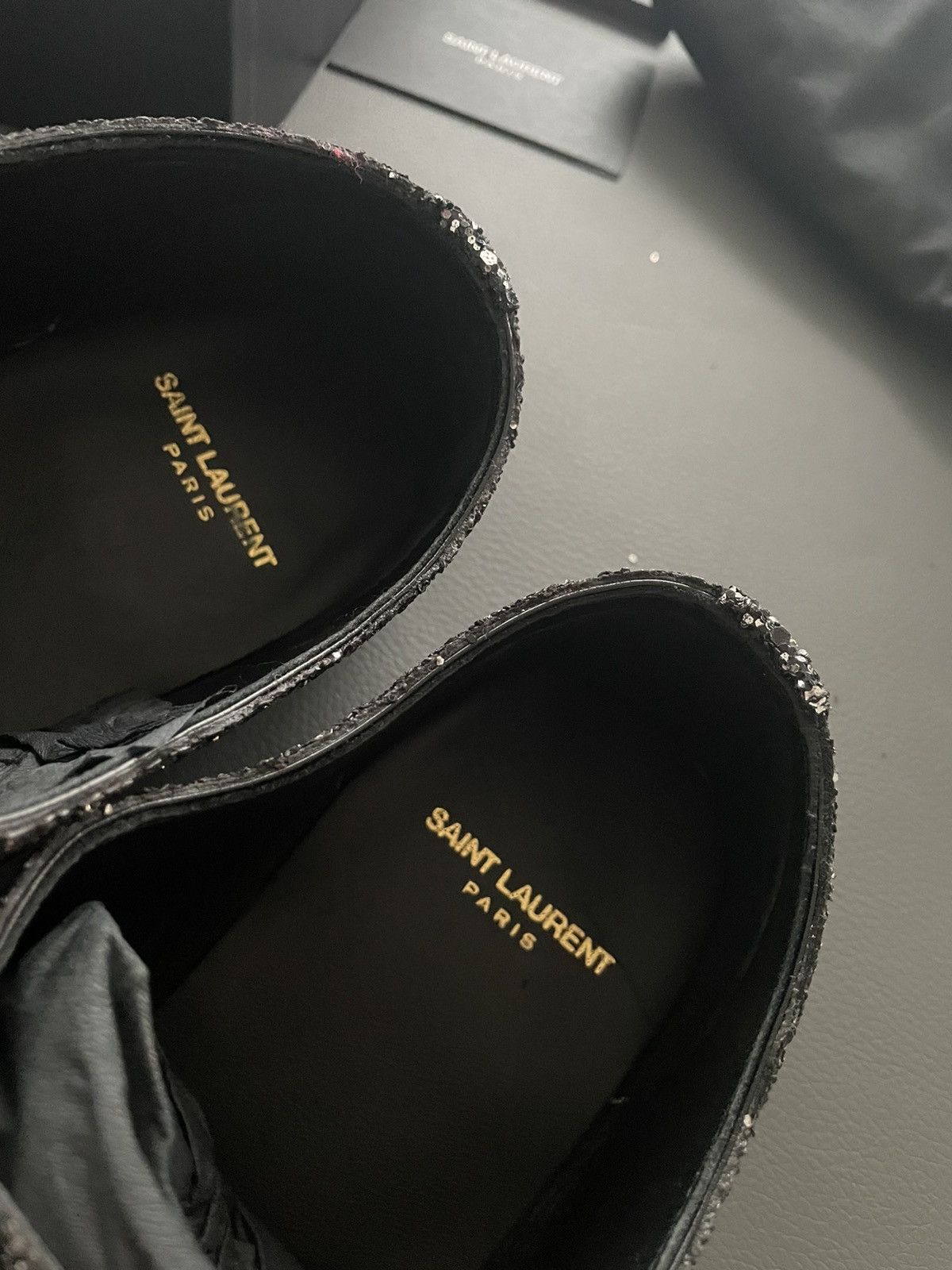 Saint Laurent Paris $1,250 BrandNew Super Rare Runway Glitter Galaxy Laceup Shoe Size US 11 / EU 44 - 16 Thumbnail