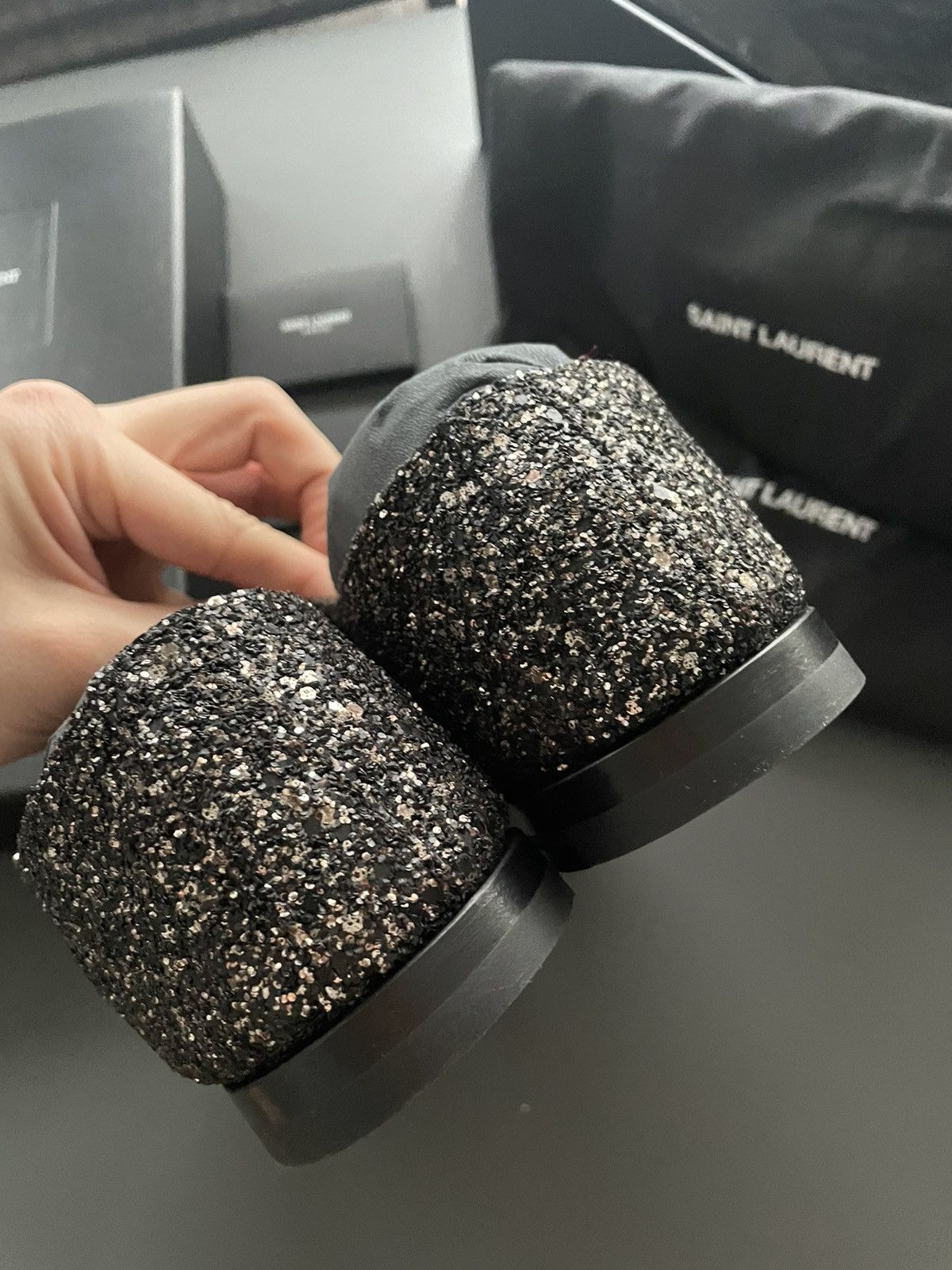 Saint Laurent Paris $1,250 BrandNew Super Rare Runway Glitter Galaxy Laceup Shoe Size US 11 / EU 44 - 15 Thumbnail