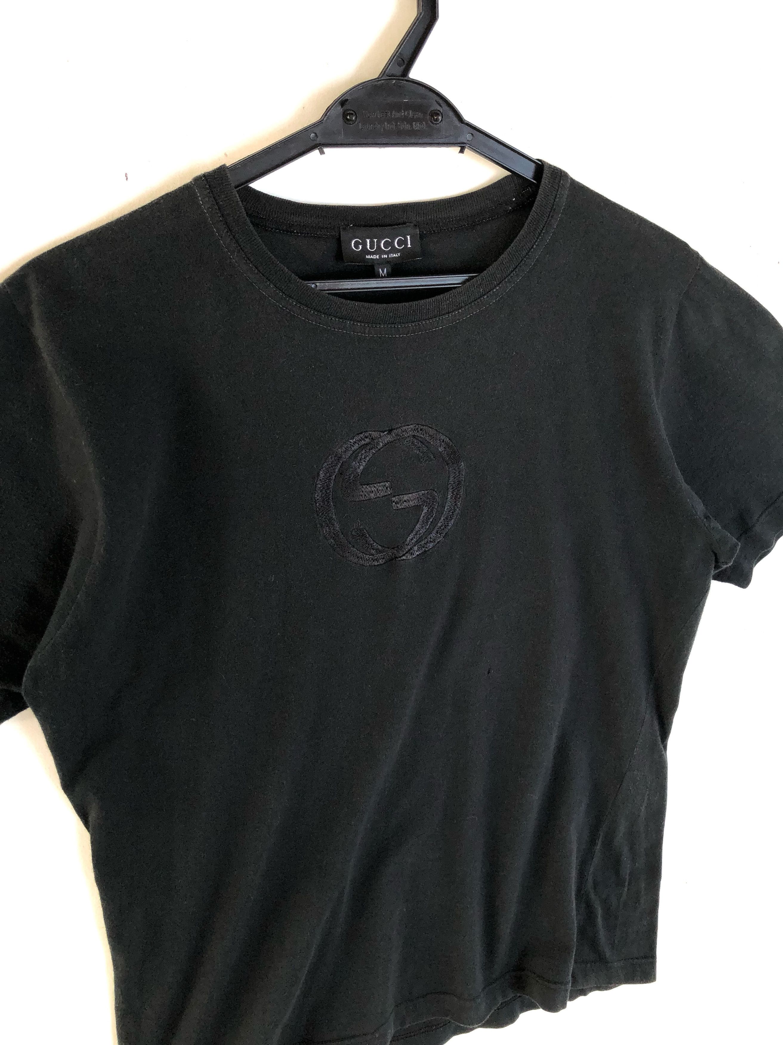Gucci CLASSIC GUCCI ALL BLACK SLIMFIT EMBROIDERED LOGO TEE Size US M / EU 48-50 / 2 - 4 Thumbnail