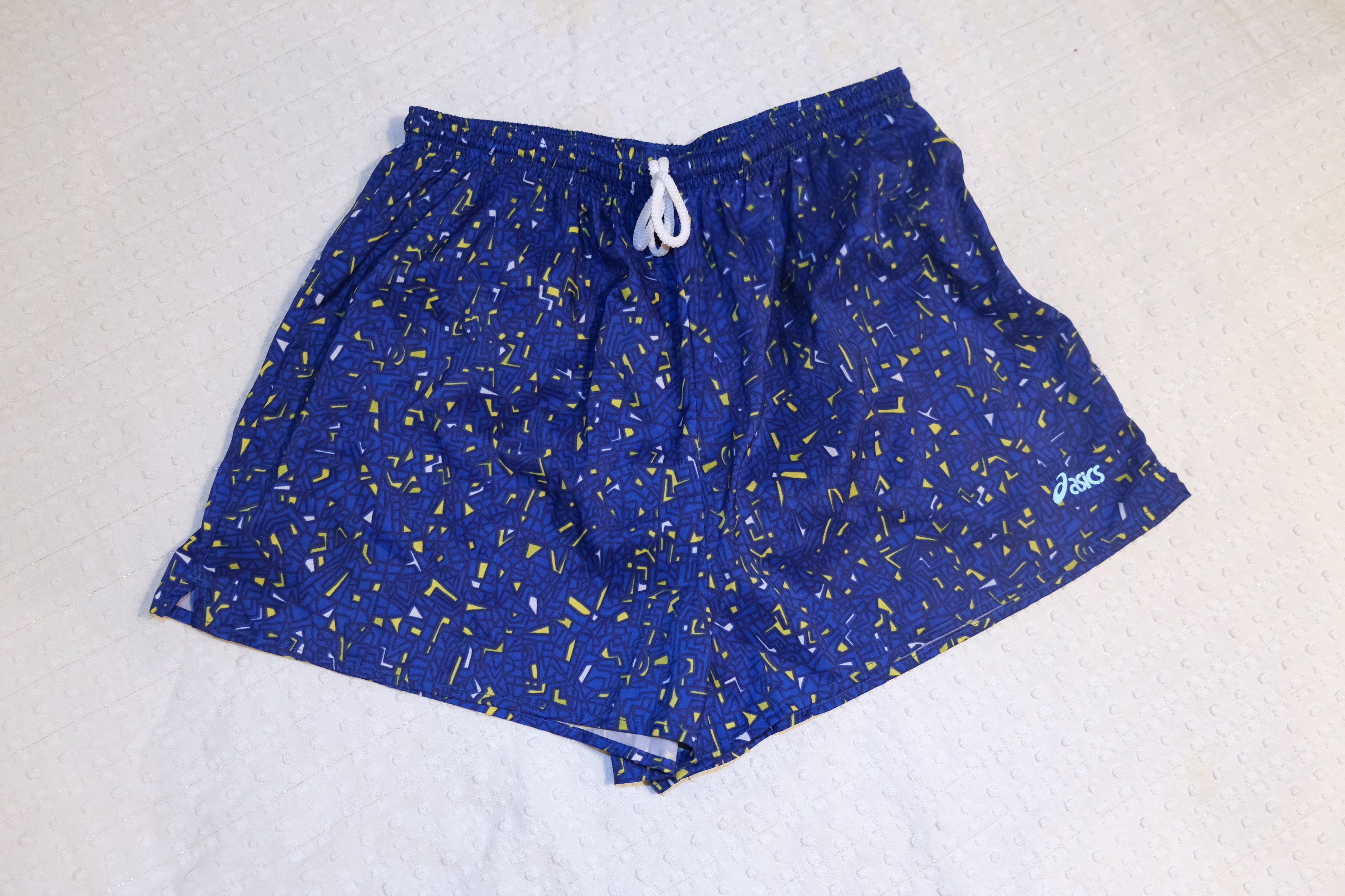 Asics NEW W TAGS Blue Patterned Asics Swim Trunks Bathing Suit XL | Grailed