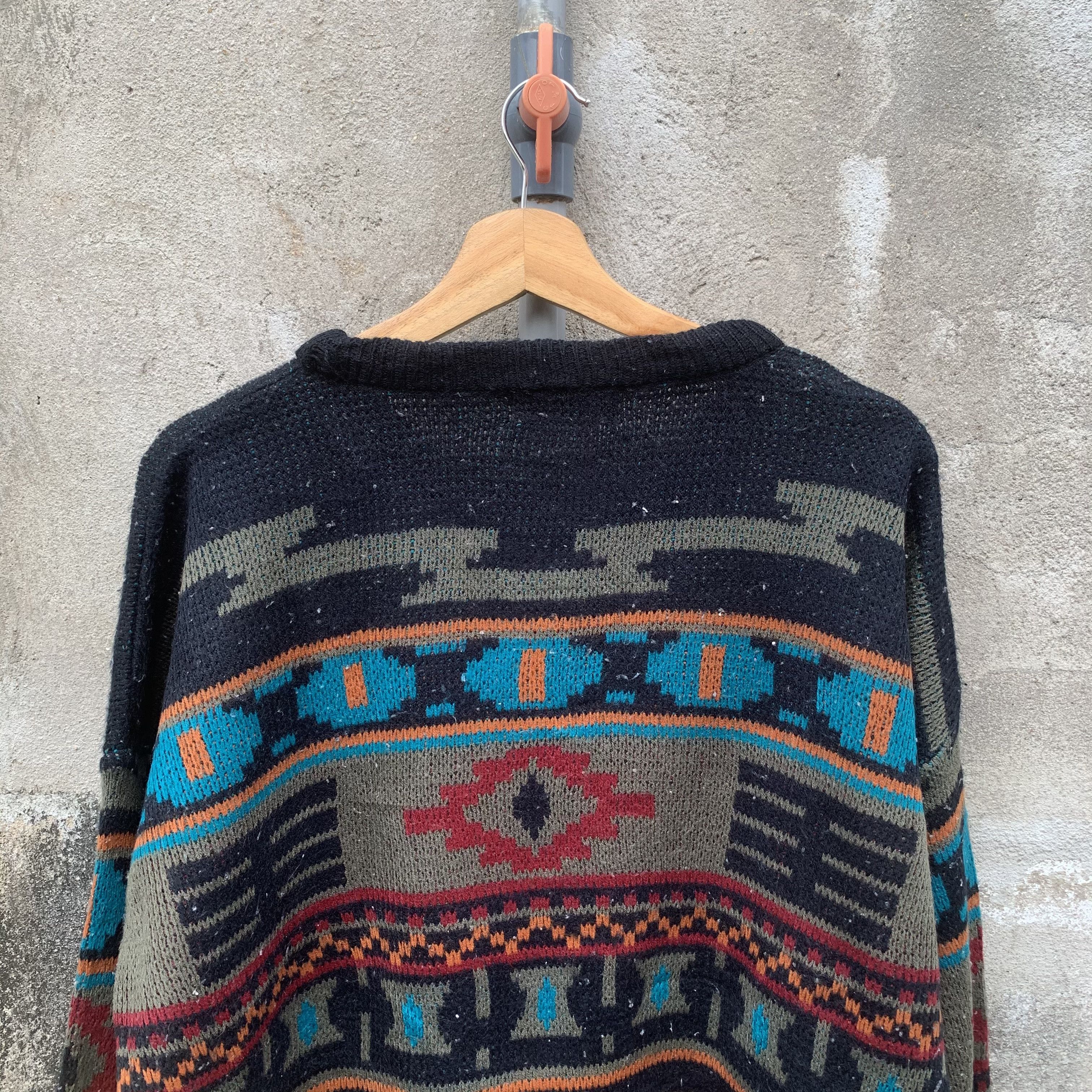 Vintage VERY RARE‼️Japanese Knit Navajo Jumper Arts Baggy Sweater Size US L / EU 52-54 / 3 - 8 Thumbnail