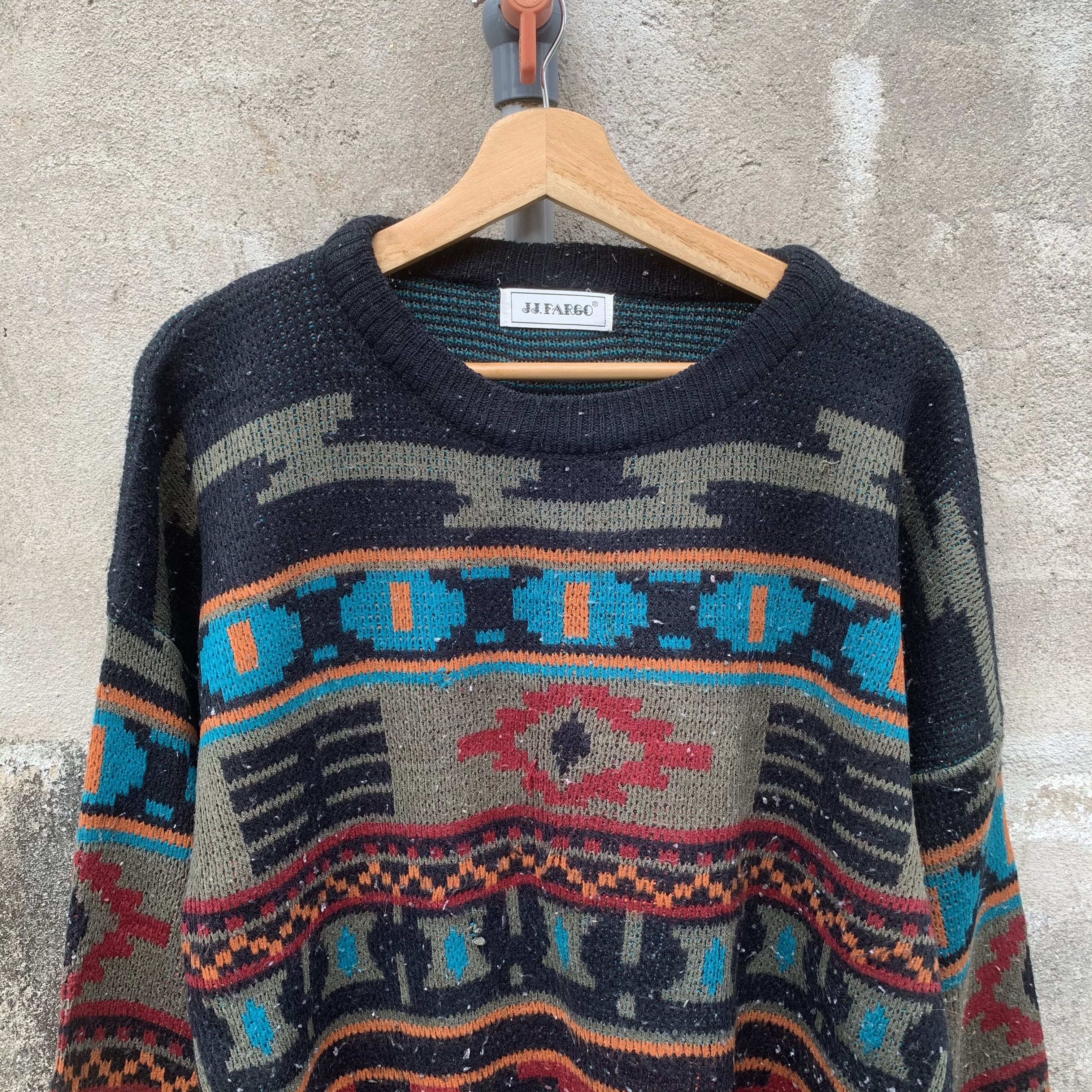Vintage VERY RARE‼️Japanese Knit Navajo Jumper Arts Baggy Sweater Size US L / EU 52-54 / 3 - 2 Thumbnail