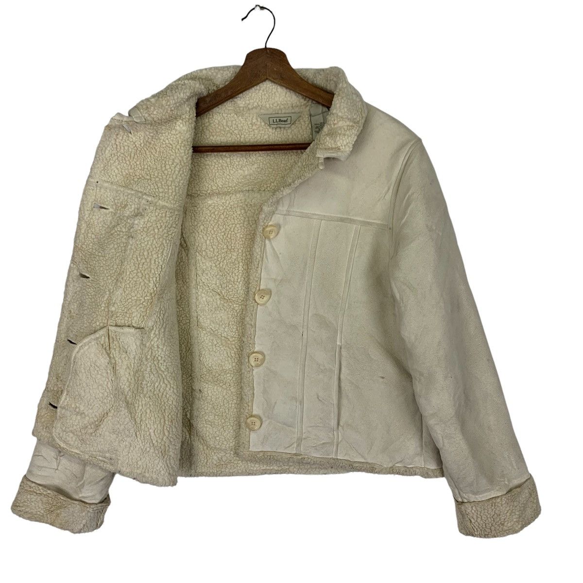 L.L. Bean Vintage LL.Bean Leather Wool Jacket Size US S / EU 44-46 / 1 - 4 Thumbnail