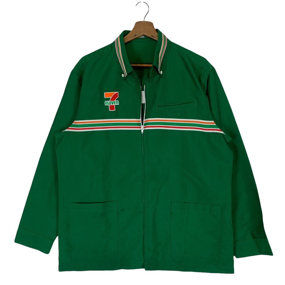 Japanese Brand Vintage 7 Eleven Zipper Long Sleeve Shirt Size US L / EU 52-54 / 3 - 1 Thumbnail