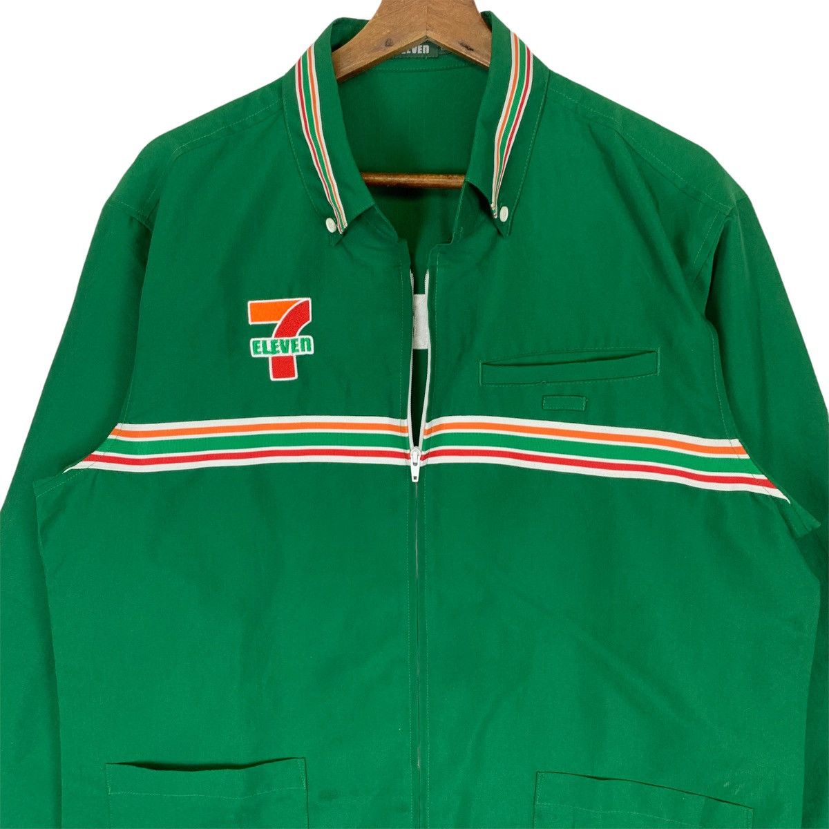 Japanese Brand Vintage 7 Eleven Zipper Long Sleeve Shirt Size US L / EU 52-54 / 3 - 2 Thumbnail