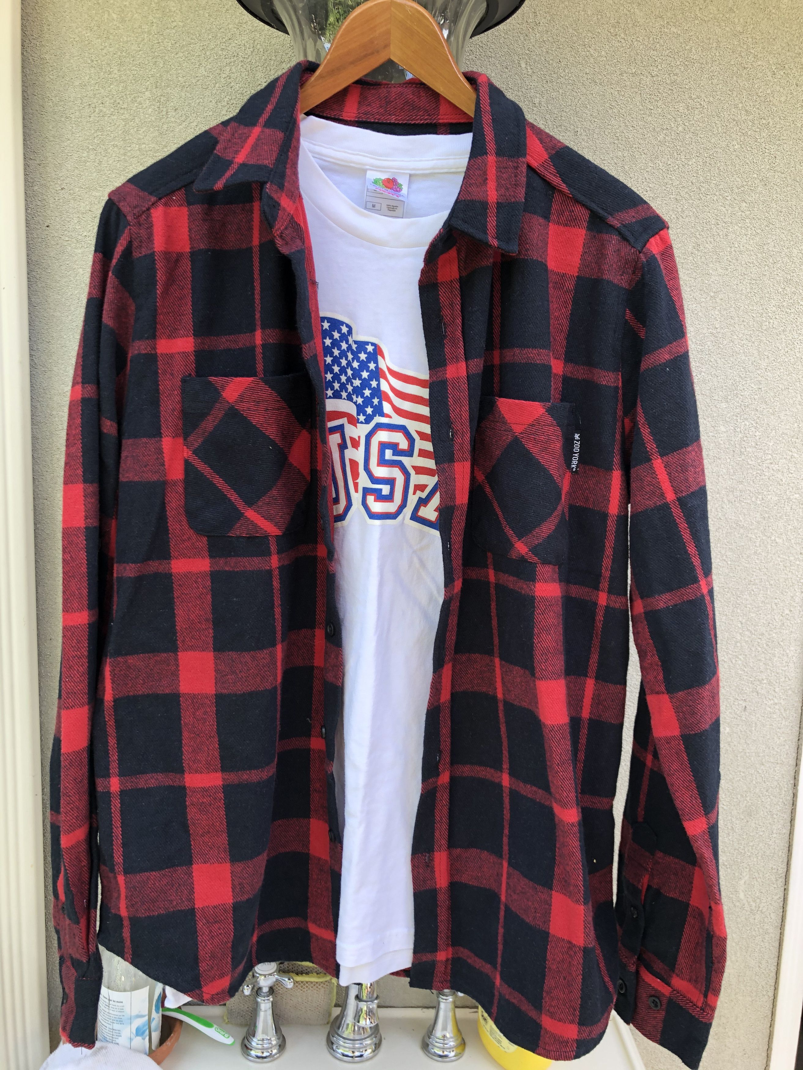 Flannel × Vintage Zoo York Classic Workwear Plaid Button Up Shirt Travis Size US S / EU 44-46 / 1 - 1 Thumbnail
