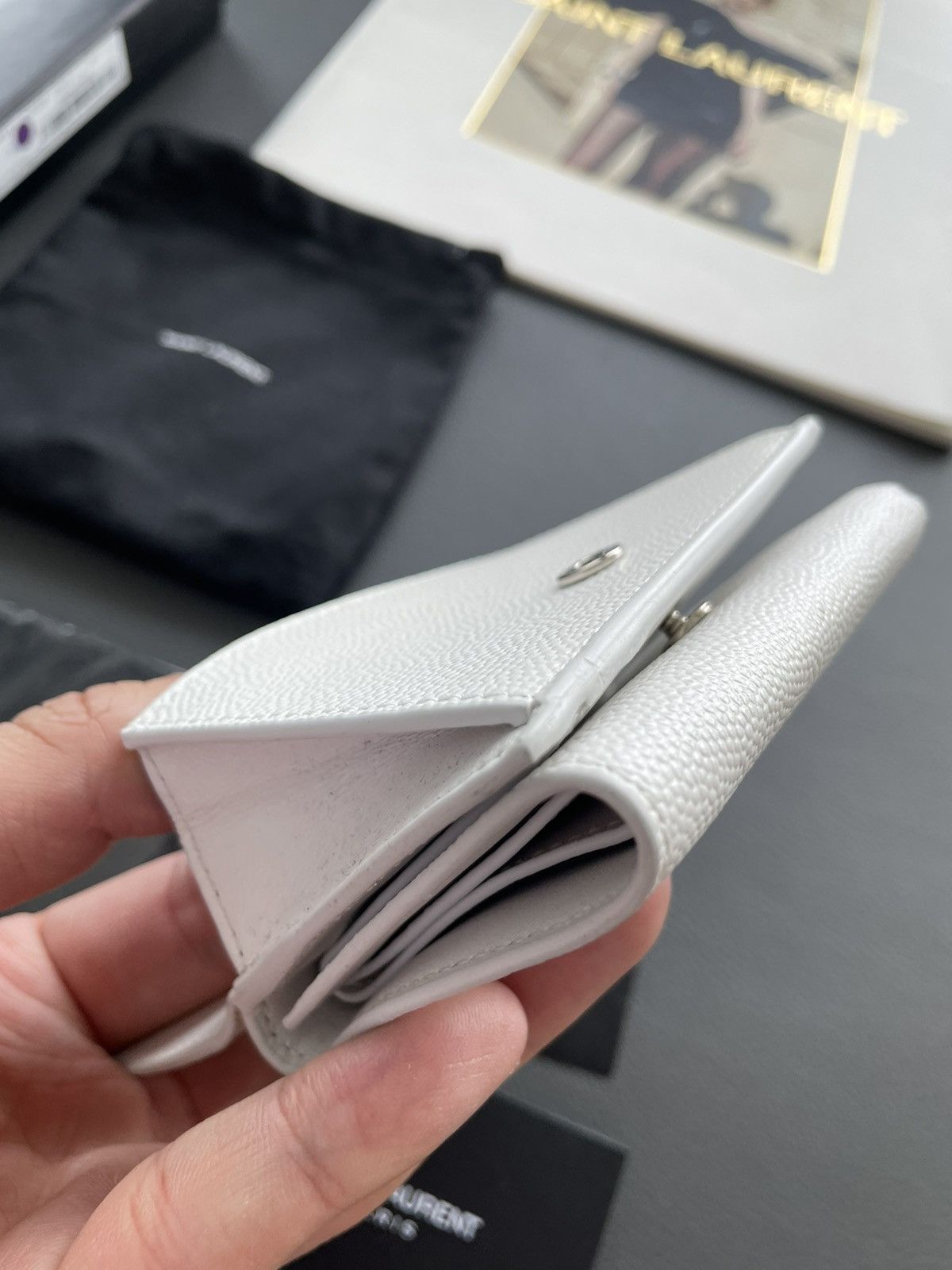 Hedi Slimane × Saint Laurent Paris × Yves Saint Laurent Limited Edition Brand New Leather Tri-fold Leather Wallet Size ONE SIZE - 15 Thumbnail