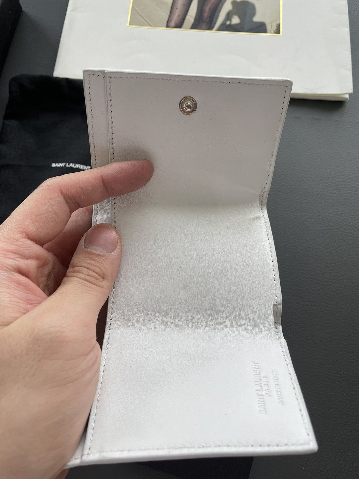 Hedi Slimane × Saint Laurent Paris × Yves Saint Laurent Limited Edition Brand New Leather Tri-fold Leather Wallet Size ONE SIZE - 11 Thumbnail