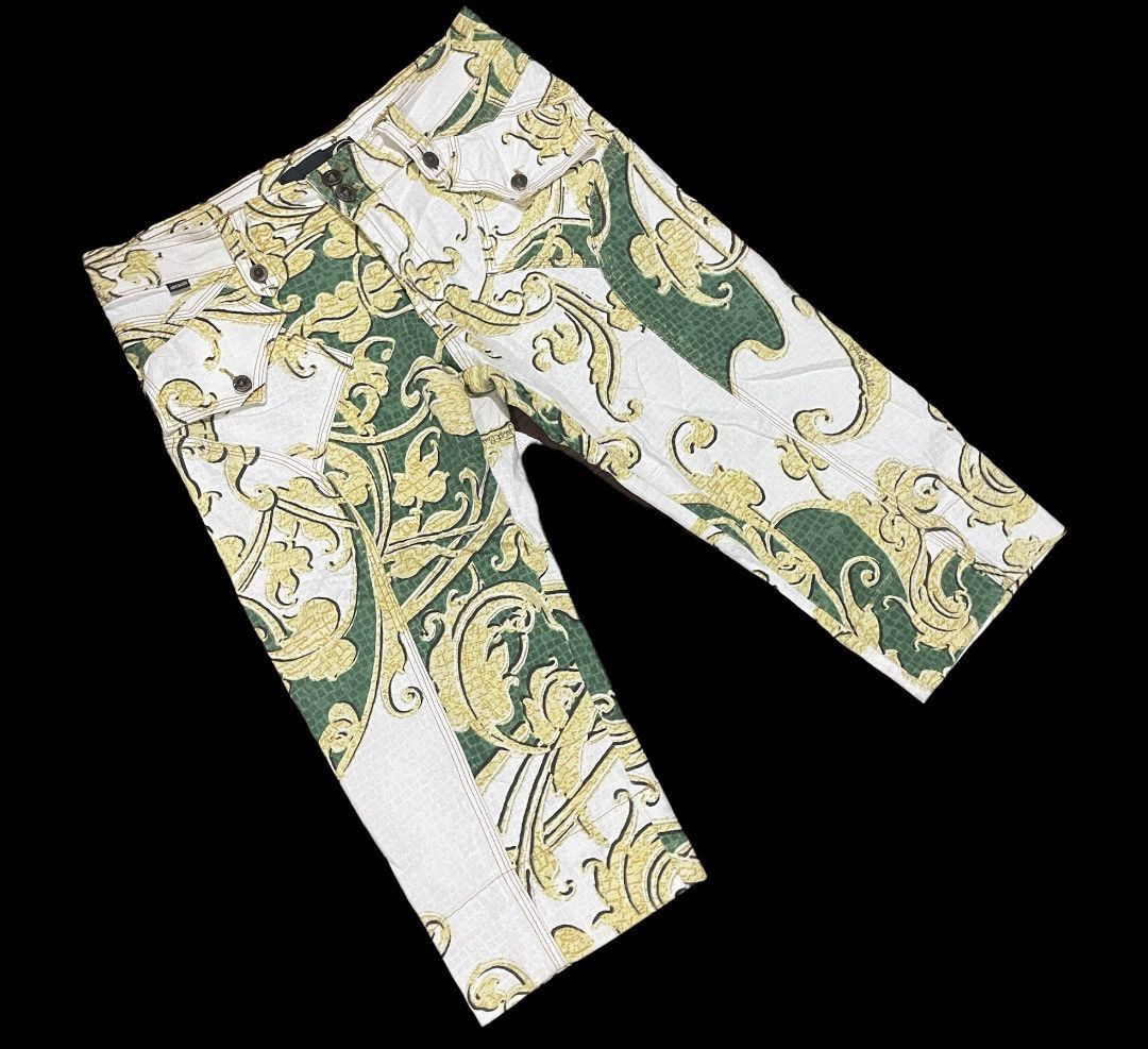 Designer Roberto Cavalli Signature Baroque Luxury Printed Shorts Size US 30 / EU 46 - 4 Thumbnail