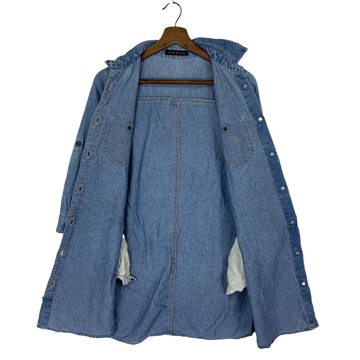 Vintage Vintage Gorge Trench Denim Jacket Size M / US 6-8 / IT 42-44 - 5 Thumbnail