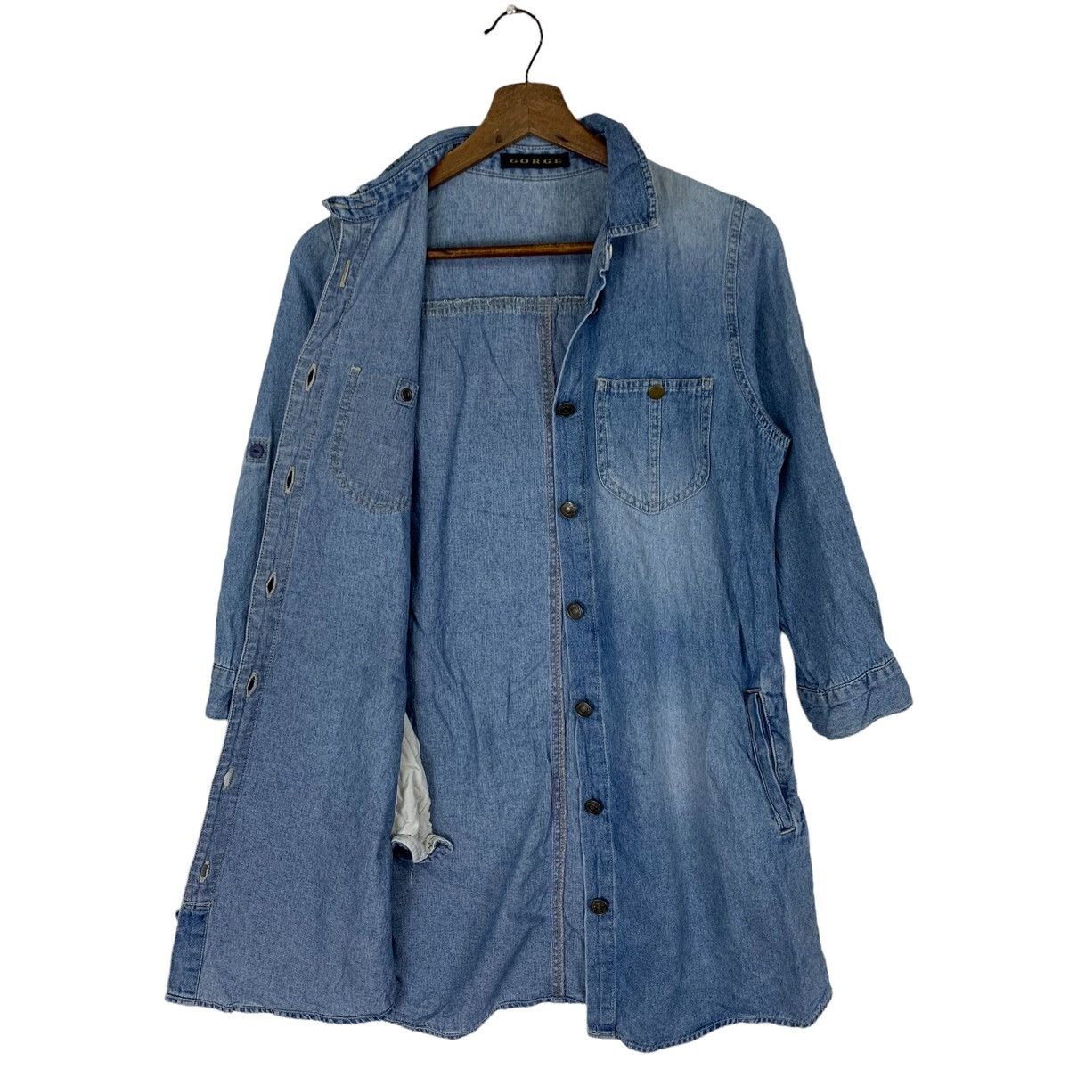 Vintage Vintage Gorge Trench Denim Jacket Size M / US 6-8 / IT 42-44 - 4 Thumbnail