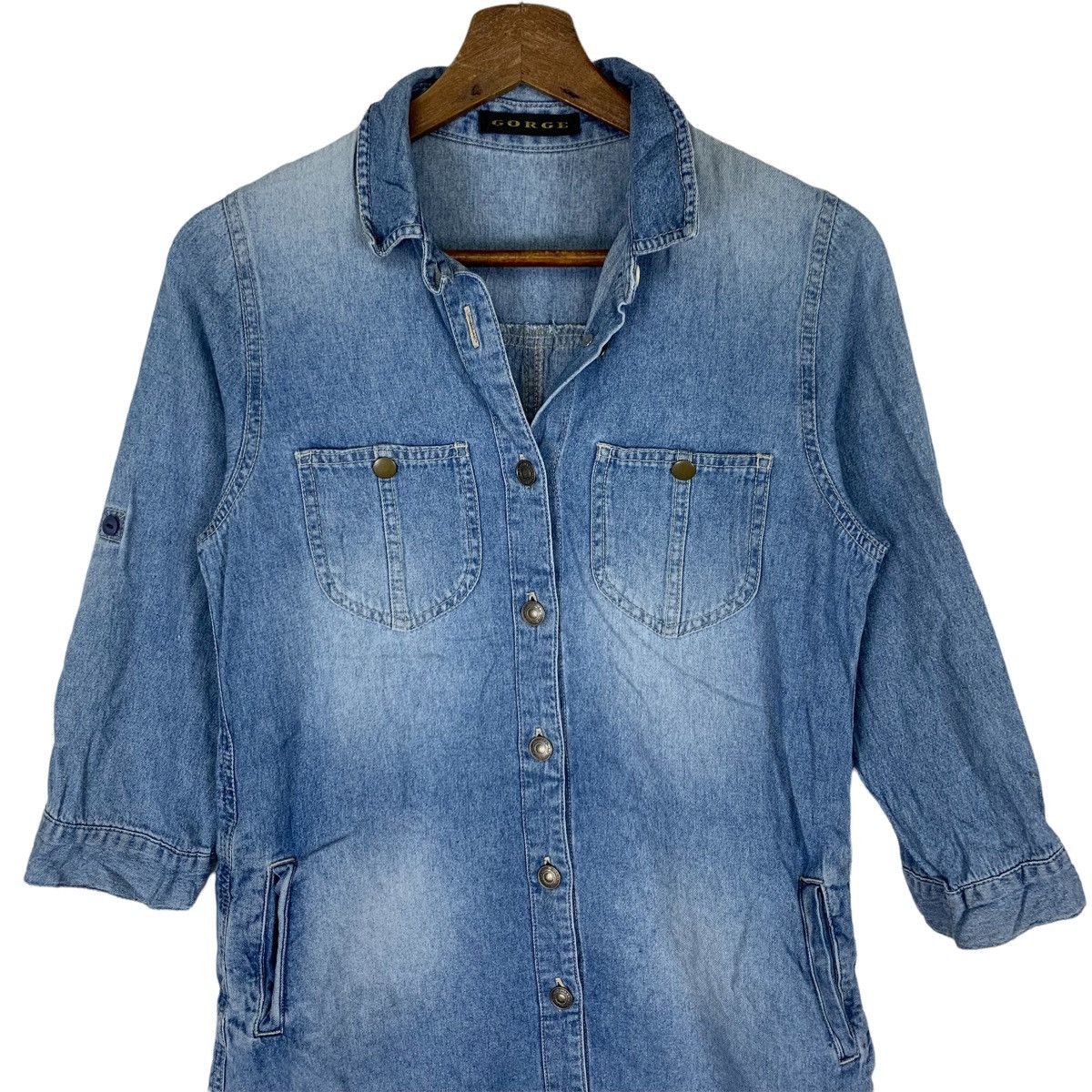 Vintage Vintage Gorge Trench Denim Jacket Size M / US 6-8 / IT 42-44 - 2 Thumbnail