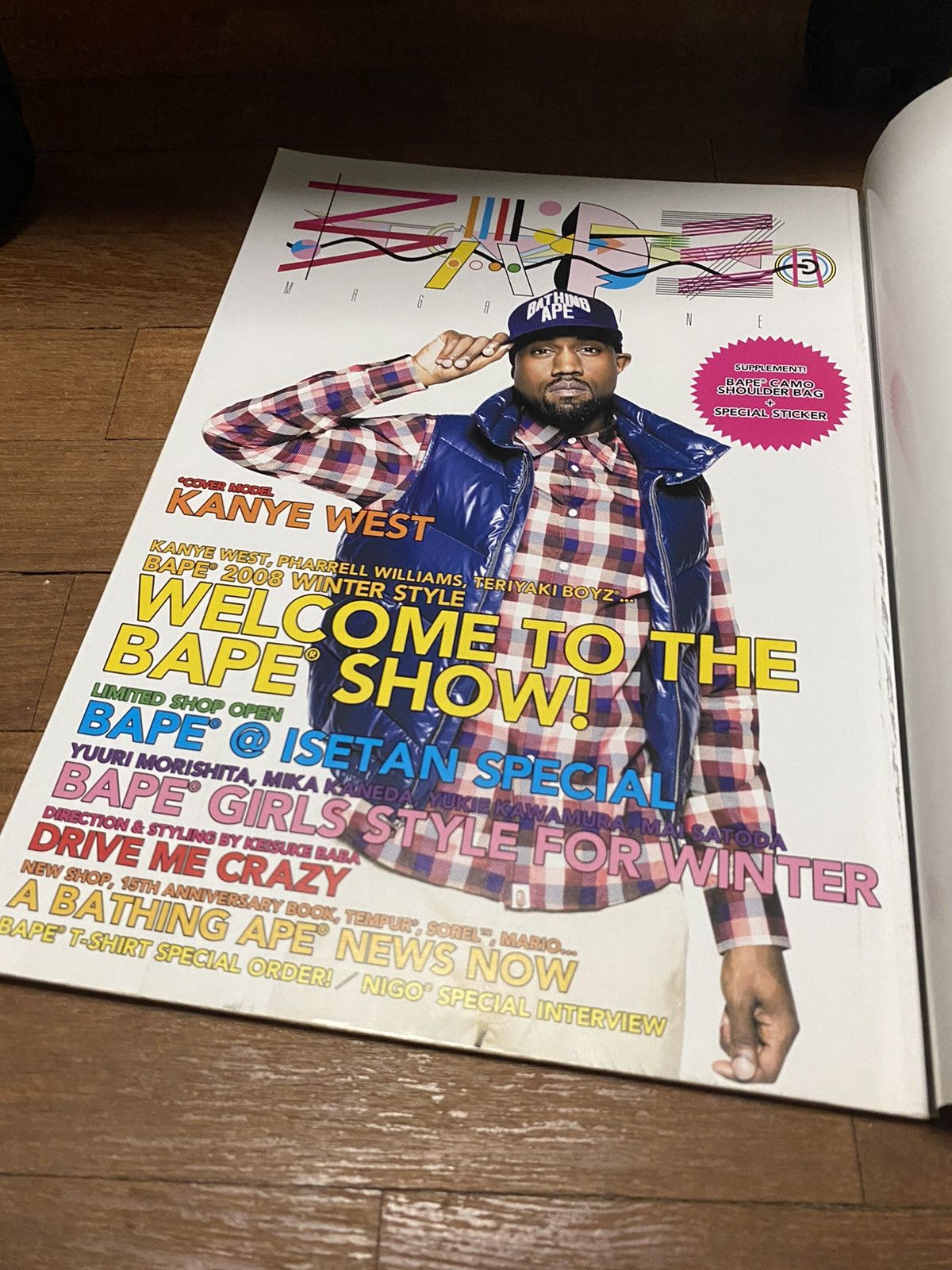 RARE 2008 Winter Bape Magazine with Stickers (Kanye Cover)