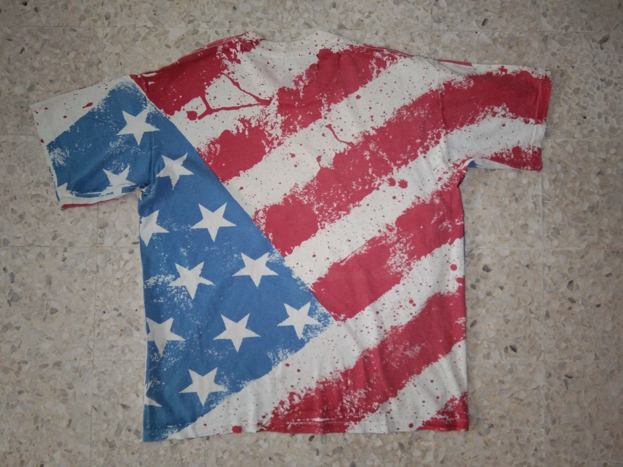 Vintage VTG 80s 90s Made In USA American Flag Fullprint AOP Size US XL / EU 56 / 4 - 2 Thumbnail