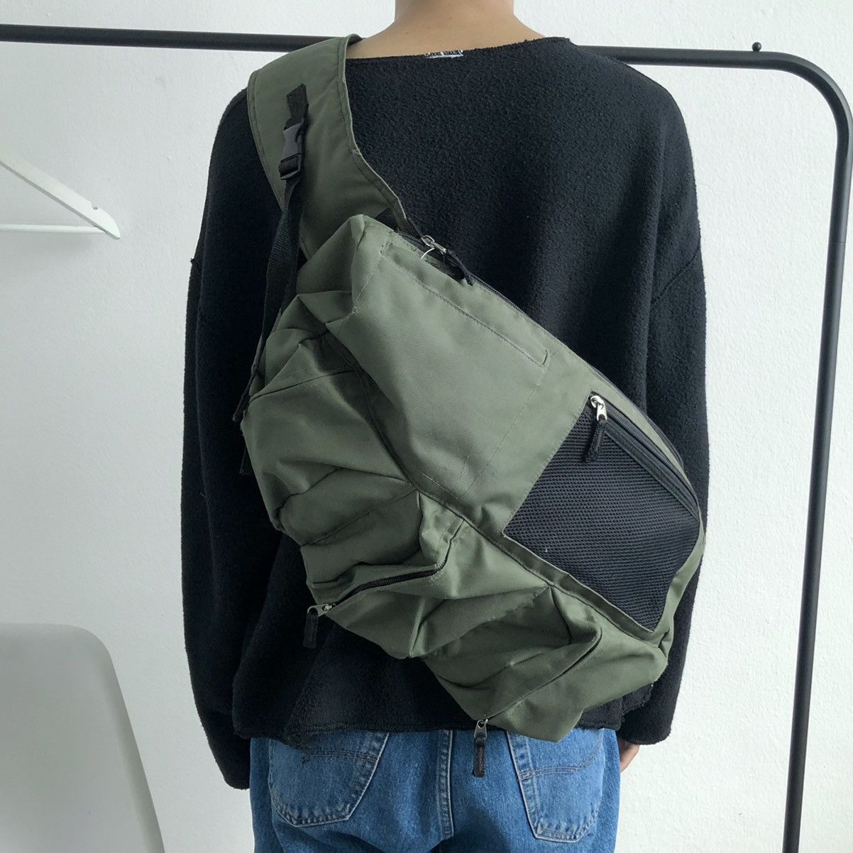 image of Y’Saccs Yohji Yamamoto Crossbody Bag in Green, Men's