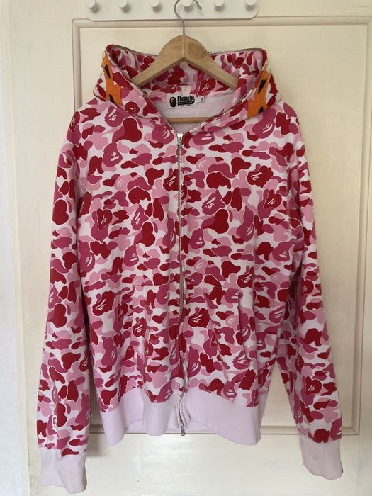 Bape ABC Pink Camo Tiger Full Zip Hoodie Grailed