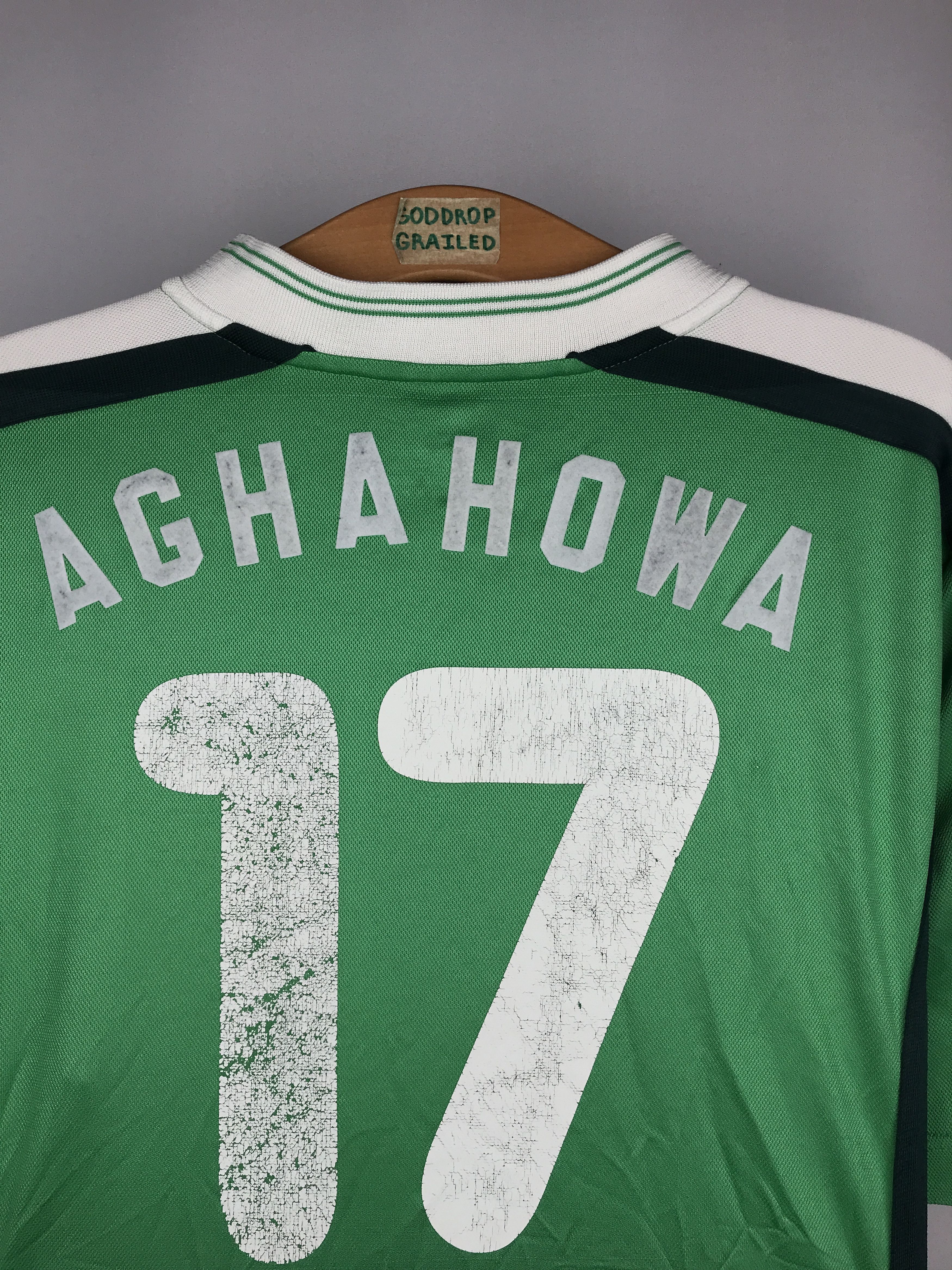 Nike × Vintage Nigeria 1998 #17 Aghahowa Home Soccer Jersey Size US XL / EU 56 / 4 - 6 Thumbnail