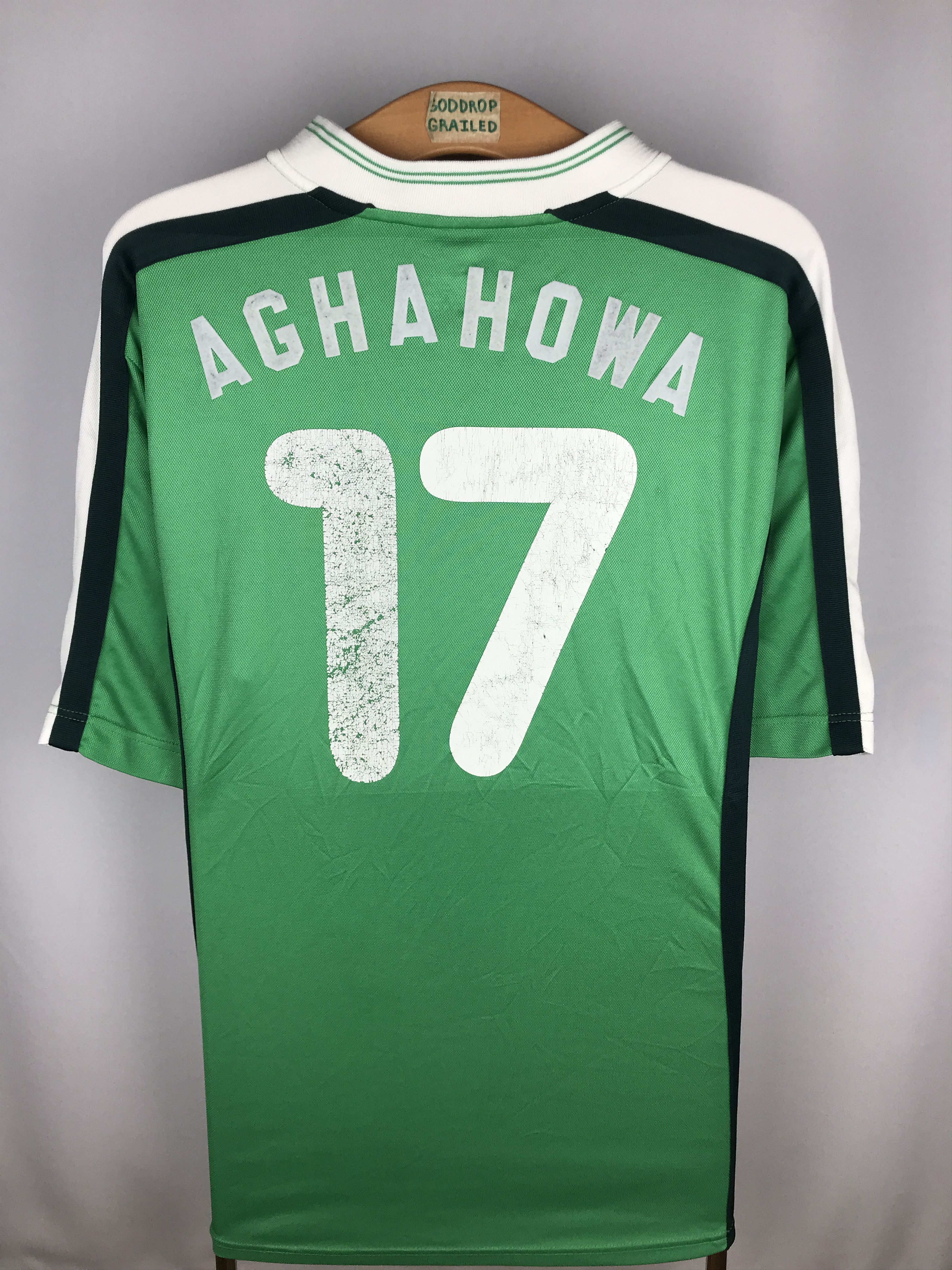 Nike × Vintage Nigeria 1998 #17 Aghahowa Home Soccer Jersey Size US XL / EU 56 / 4 - 2 Thumbnail