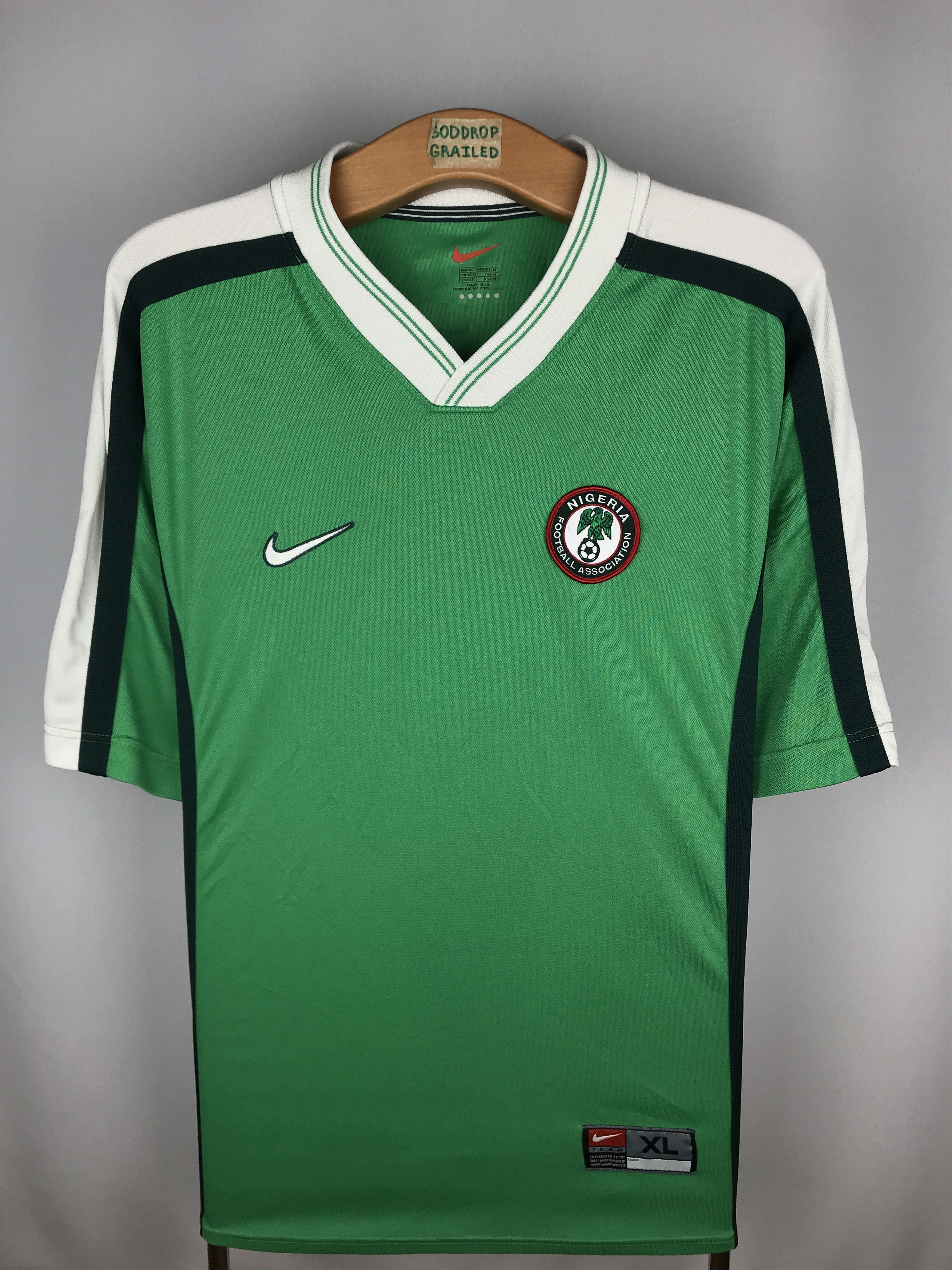 Nike × Vintage Nigeria 1998 #17 Aghahowa Home Soccer Jersey Size US XL / EU 56 / 4 - 1 Thumbnail