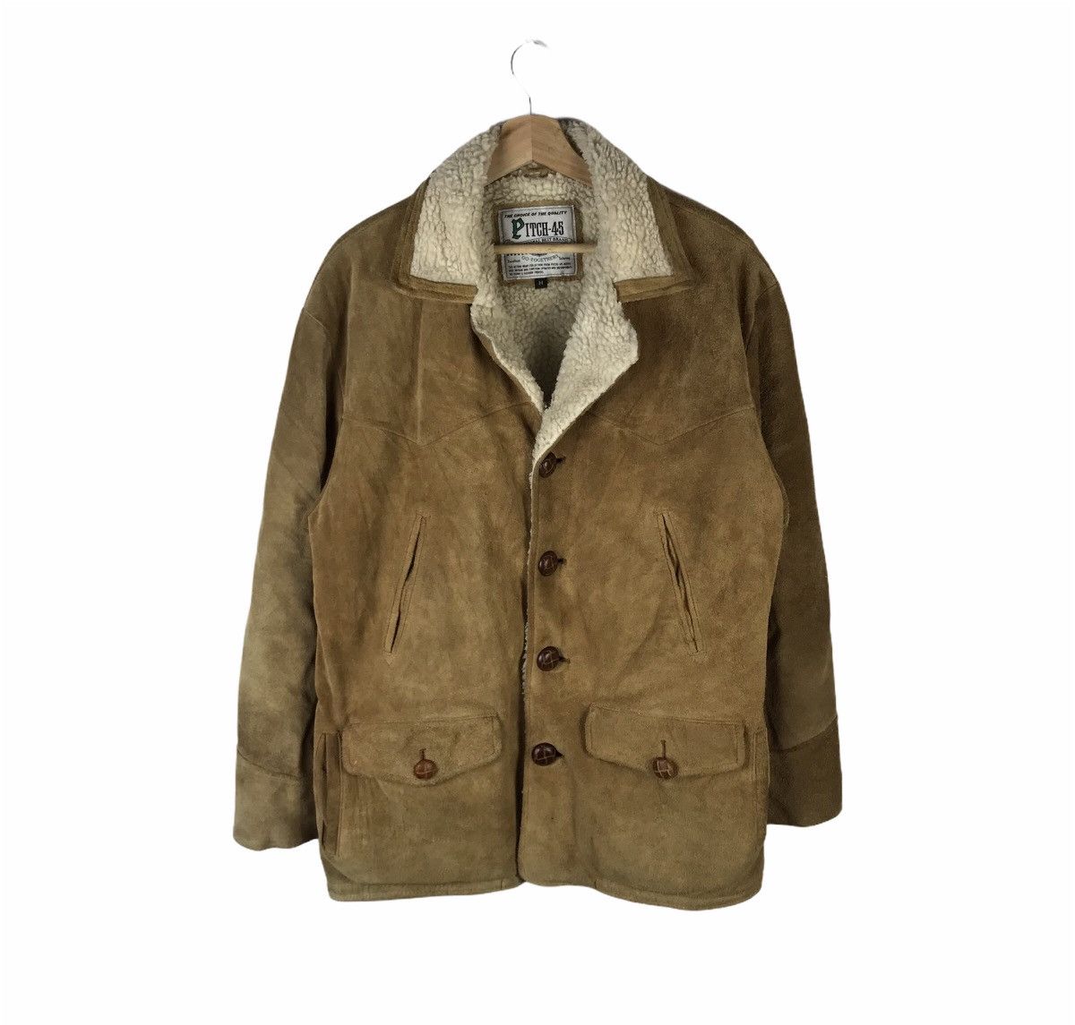 Leather Vintage Pitch-45 Shearling Sheepskin Leather Jacket Size US L / EU 52-54 / 3 - 1 Thumbnail