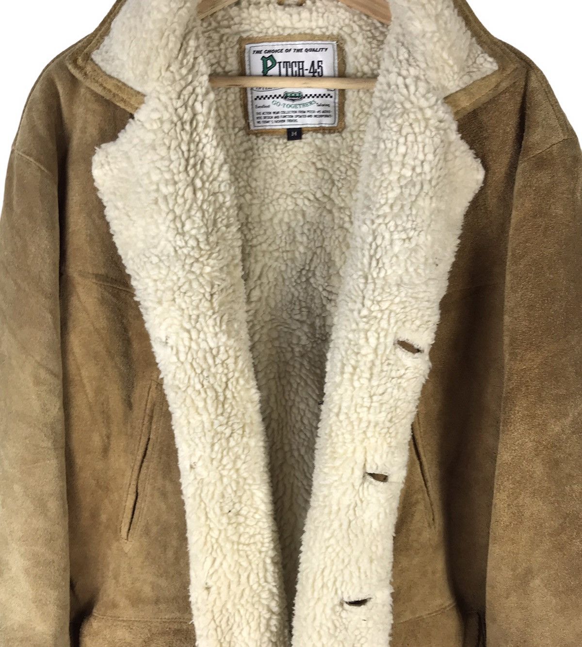 Leather Vintage Pitch-45 Shearling Sheepskin Leather Jacket Size US L / EU 52-54 / 3 - 6 Thumbnail