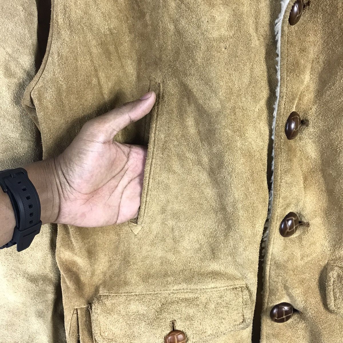 Leather Vintage Pitch-45 Shearling Sheepskin Leather Jacket Size US L / EU 52-54 / 3 - 8 Thumbnail