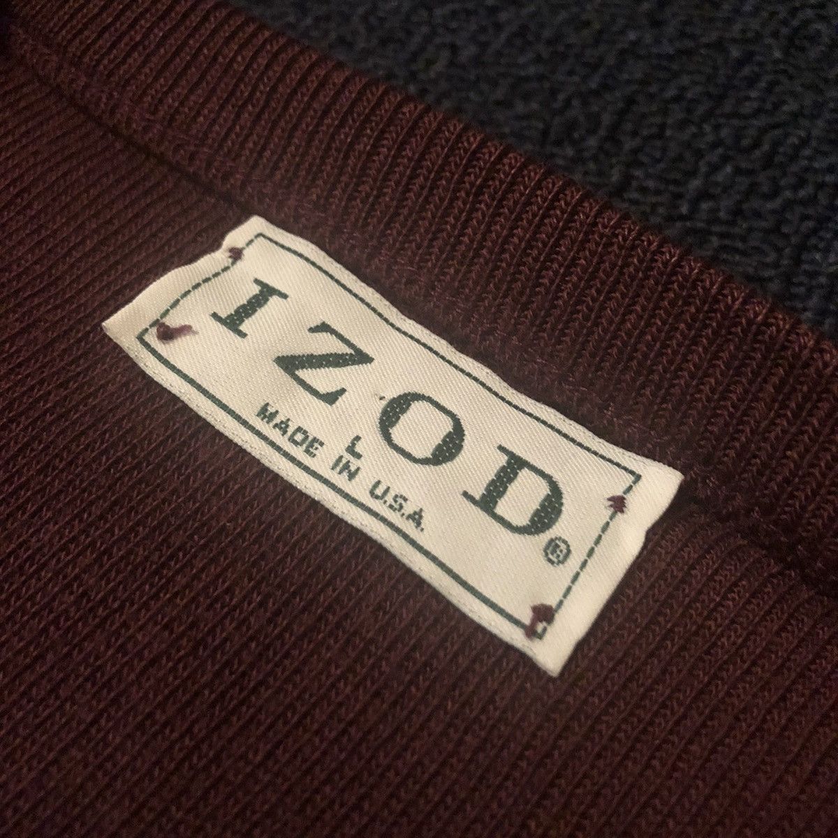 Izod Vintage 1980s Izod Lacoste V Neck Acrylic Logo Knit Sweater Size US L / EU 52-54 / 3 - 5 Thumbnail