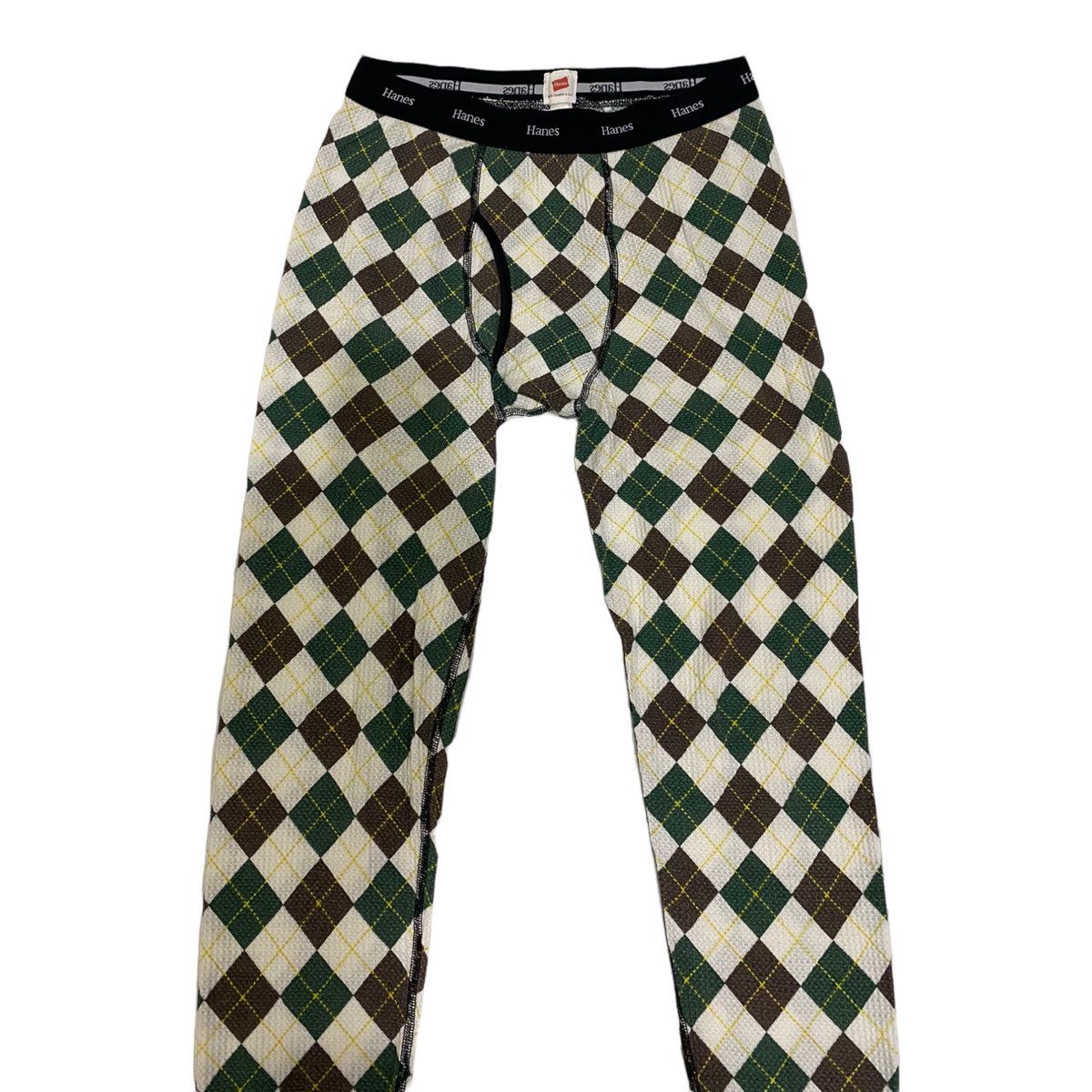 Hanes × Vintage 🔥RARE🔥VINTAGE HANES USA MULTICOLOUR DIAMOND CHECK LEGGINGS Size US 30 / EU 46 - 2 Thumbnail