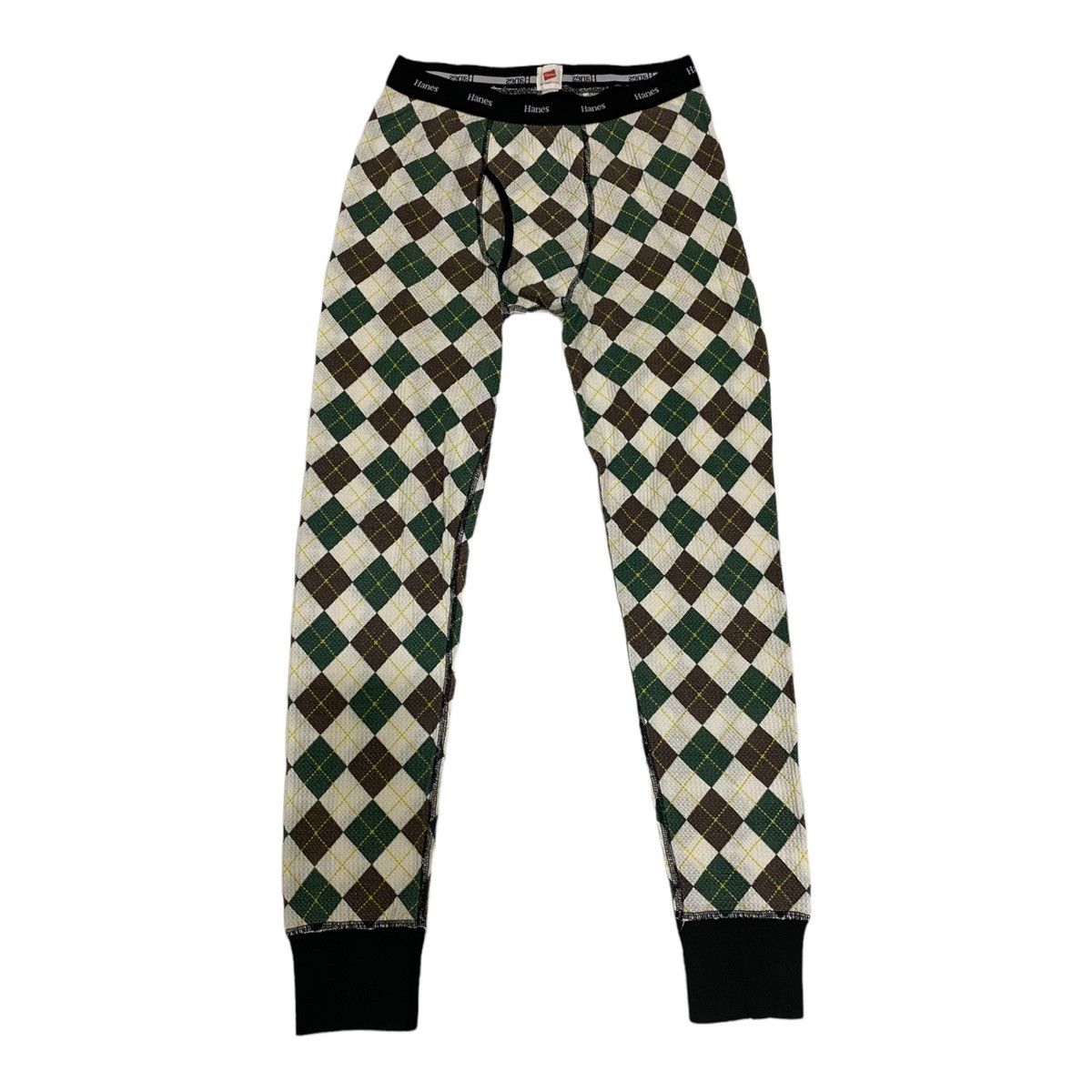 Hanes × Vintage 🔥RARE🔥VINTAGE HANES USA MULTICOLOUR DIAMOND CHECK LEGGINGS Size US 30 / EU 46 - 1 Thumbnail