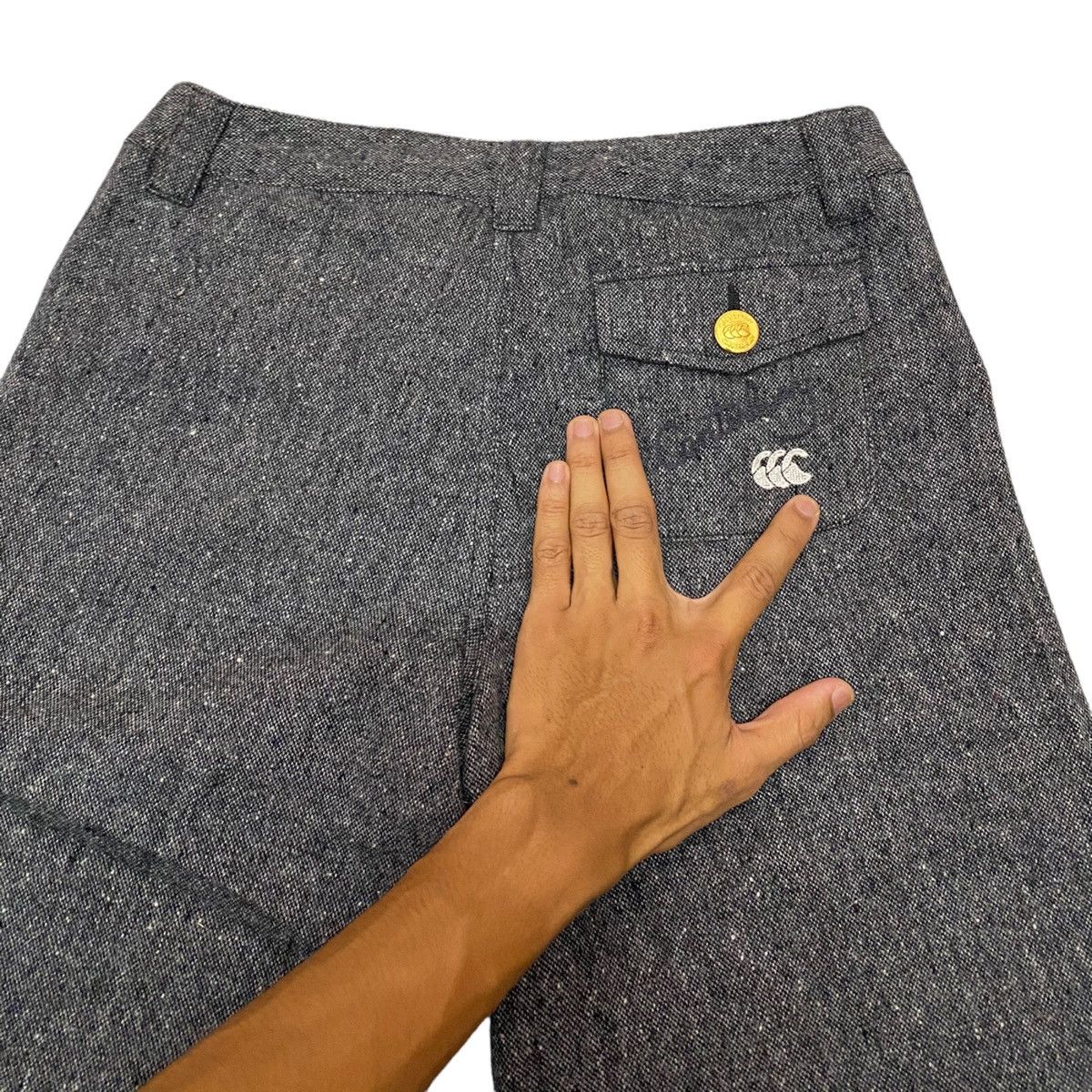 All Blacks × Canterbury of New Zealand × Vintage ICONIC CANTERBURY SIGNATURE BACK POCKET WOOL SHORT PANTS Size US 29 - 8 Thumbnail