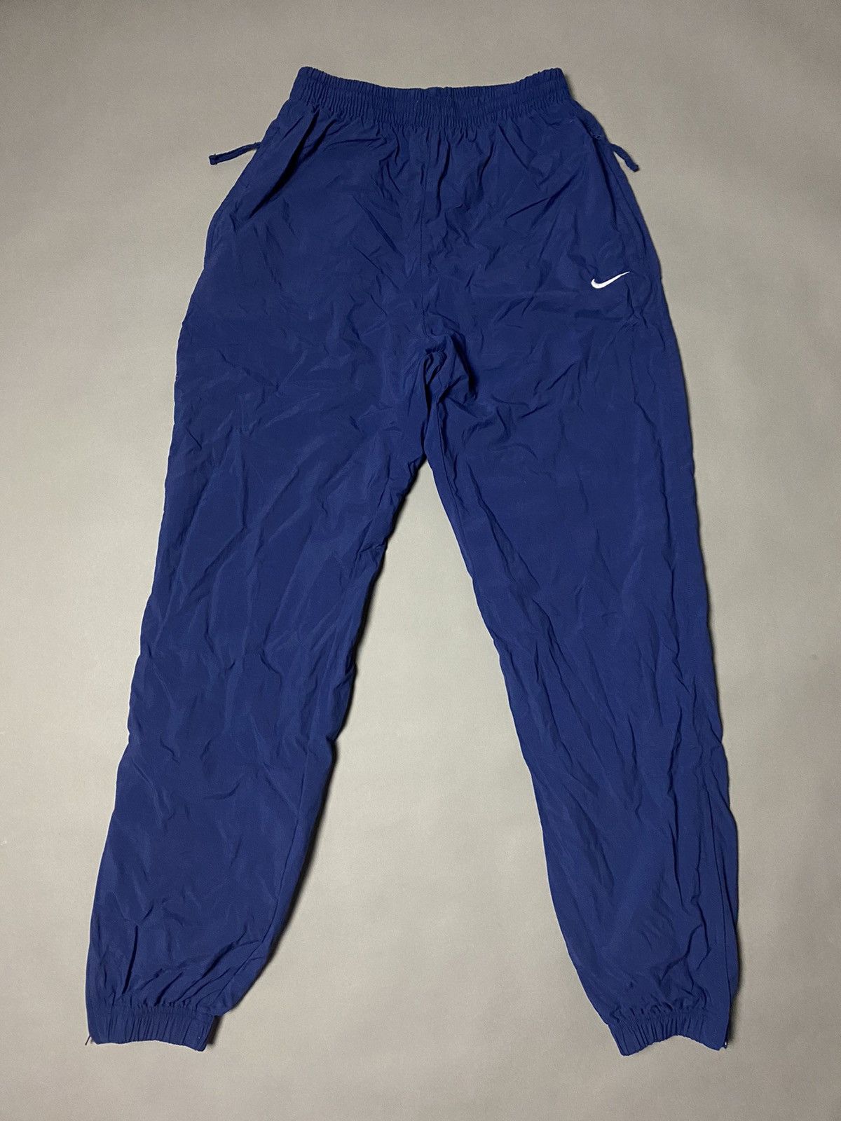 Nike × Vintage 90s Nike vintage navy track pants small swoosh Size US 30 / EU 46 - 1 Thumbnail