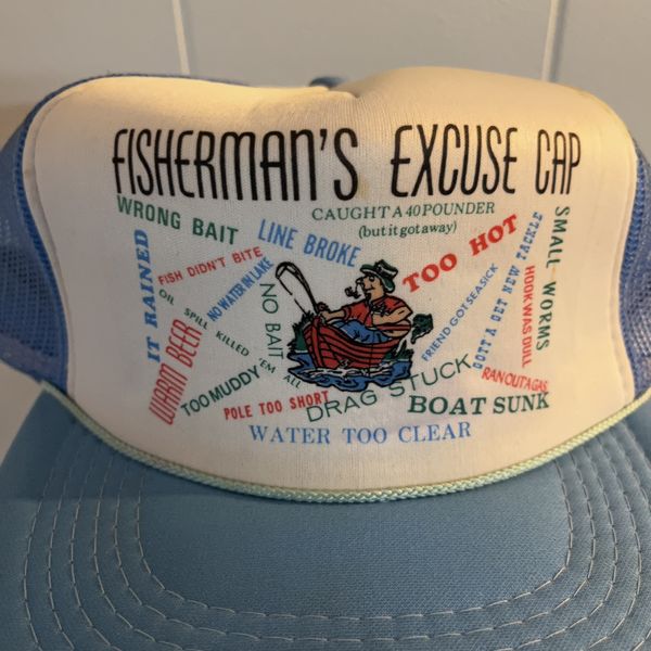 Vintage Vintage Fisherman's Excuse Funny Trucker Hat