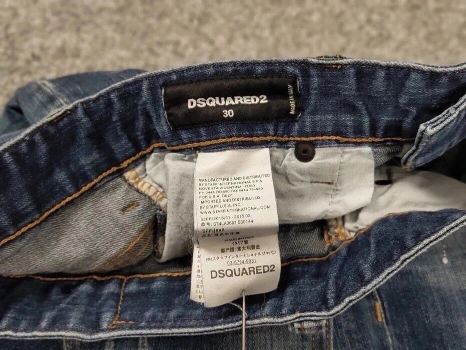 Dsquared2 Dsquared2 Authentic Slim Fit jeans Distressed Blue Denim Size US 30 / EU 46 - 19 Thumbnail