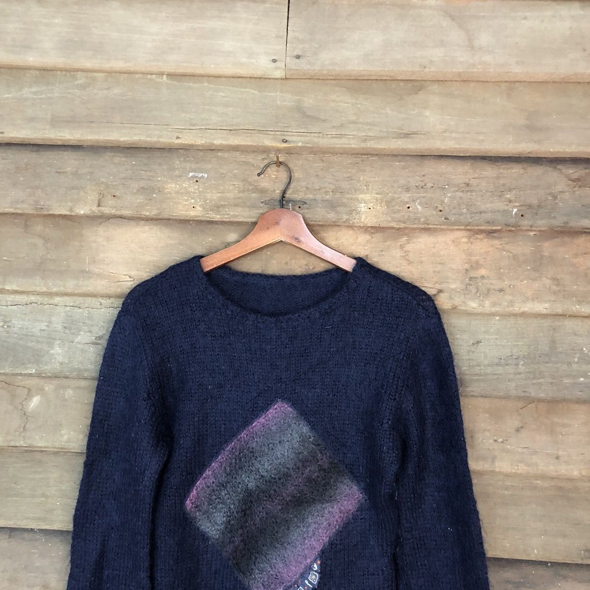 Japanese Brand Two Leaf Mohair Dark blue Knitwear #H029 Size US S / EU 44-46 / 1 - 2 Thumbnail
