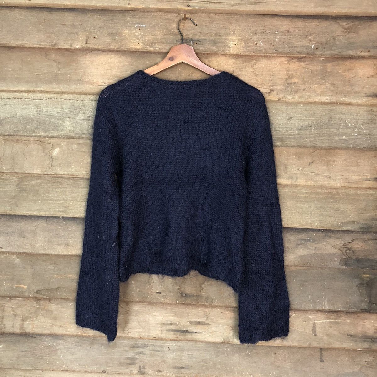 Japanese Brand Two Leaf Mohair Dark blue Knitwear #H029 Size US S / EU 44-46 / 1 - 9 Thumbnail