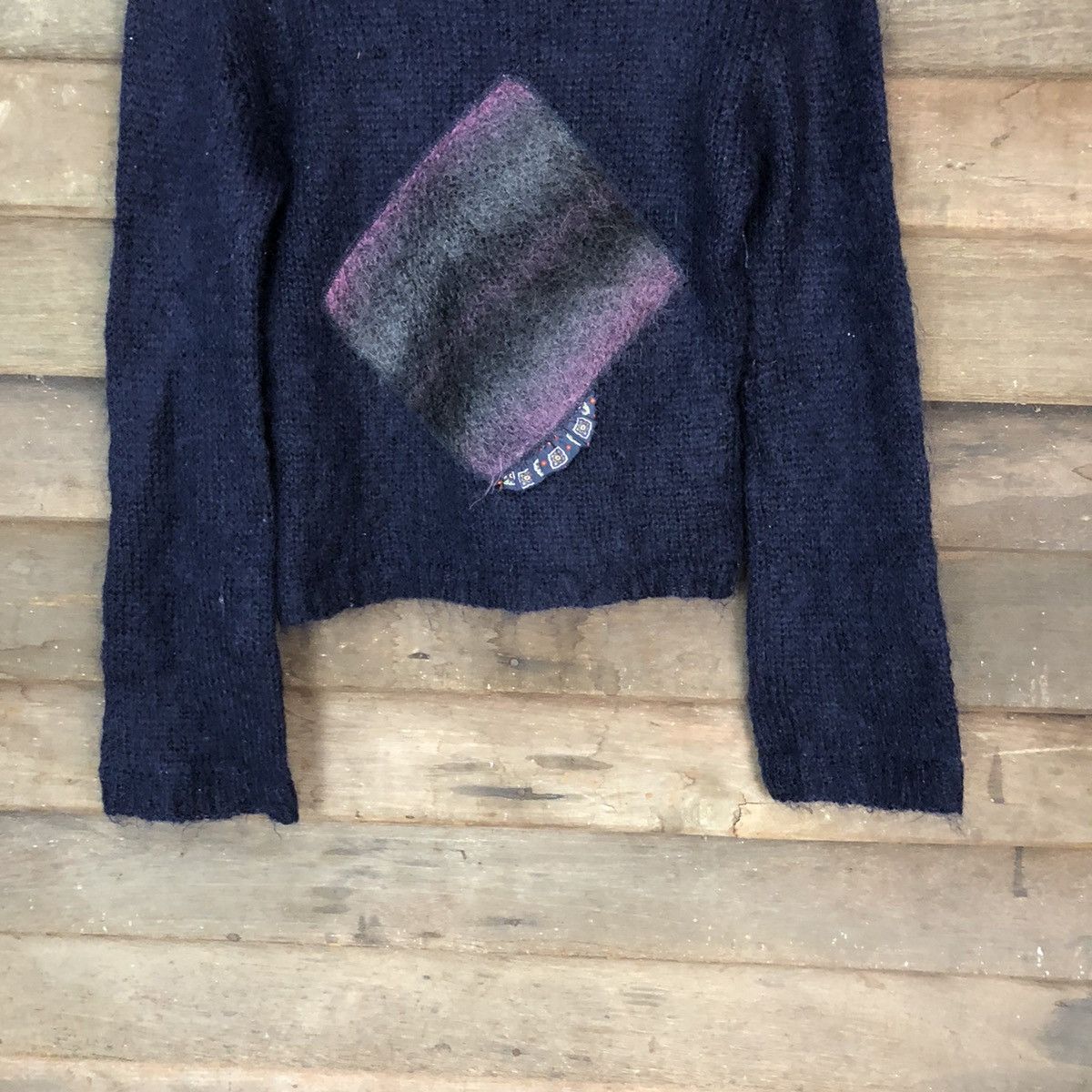 Japanese Brand Two Leaf Mohair Dark blue Knitwear #H029 Size US S / EU 44-46 / 1 - 3 Thumbnail