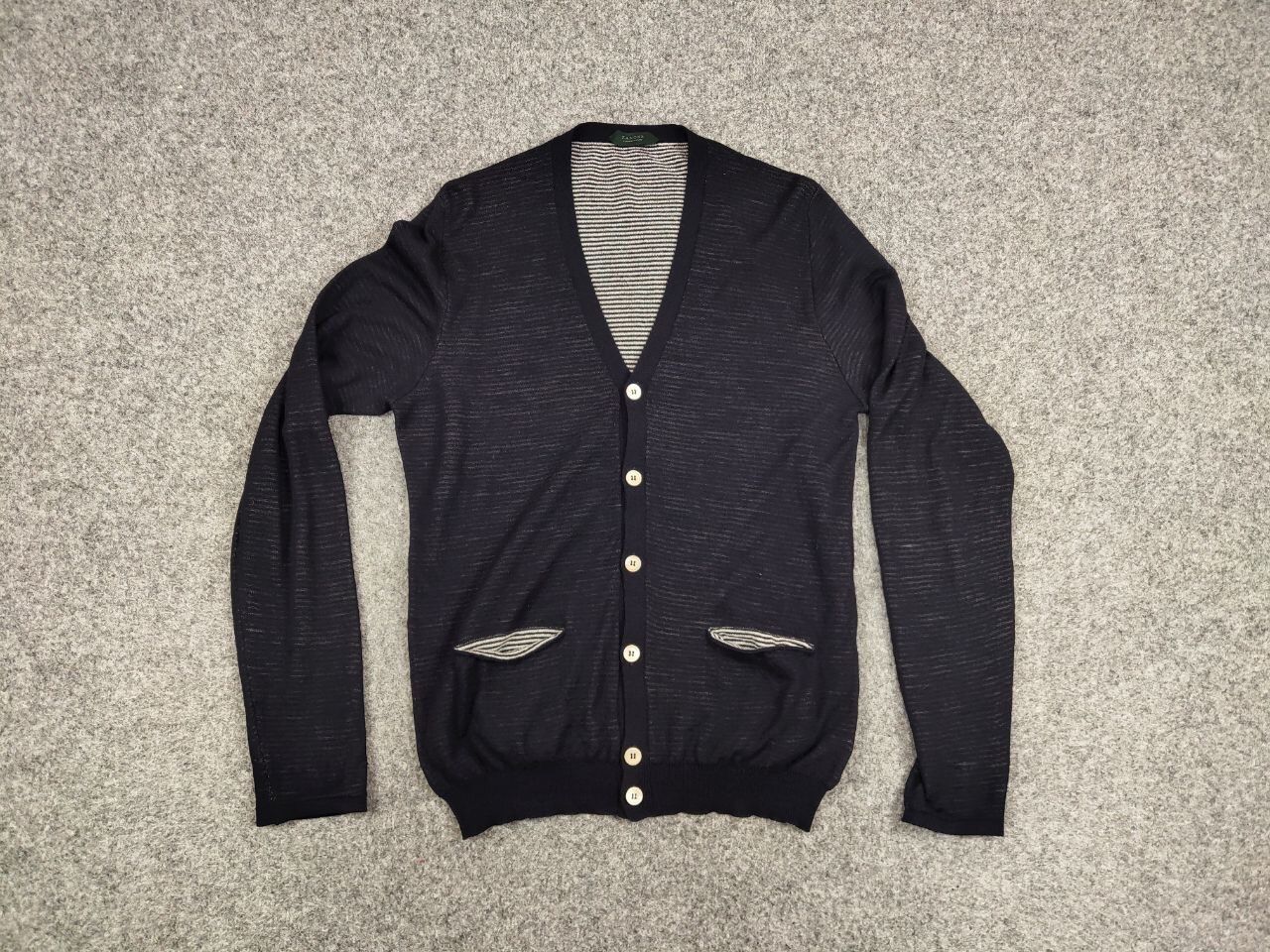 Zanone Zanone Premium Men's Mesh Button Down Blue Cardigan Size US M / EU 48-50 / 2 - 12 Thumbnail