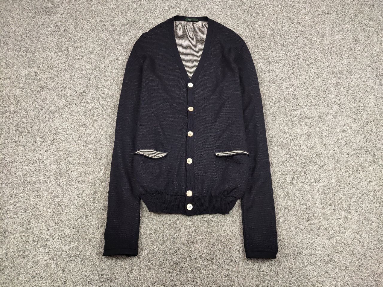 Zanone Zanone Premium Men's Mesh Button Down Blue Cardigan Size US M / EU 48-50 / 2 - 2 Thumbnail