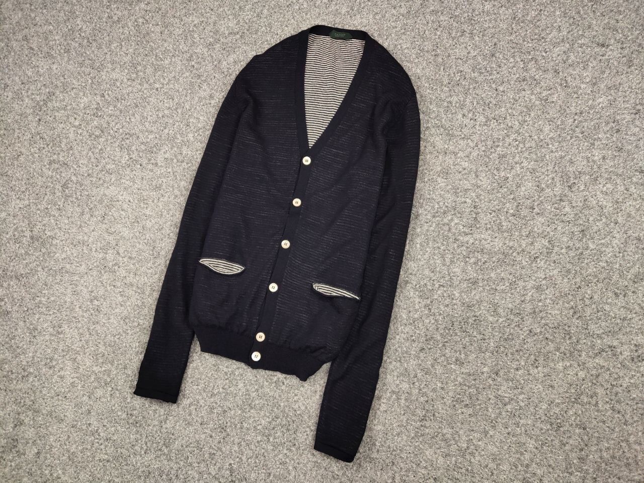 Zanone Zanone Premium Men's Mesh Button Down Blue Cardigan Size US M / EU 48-50 / 2 - 3 Thumbnail