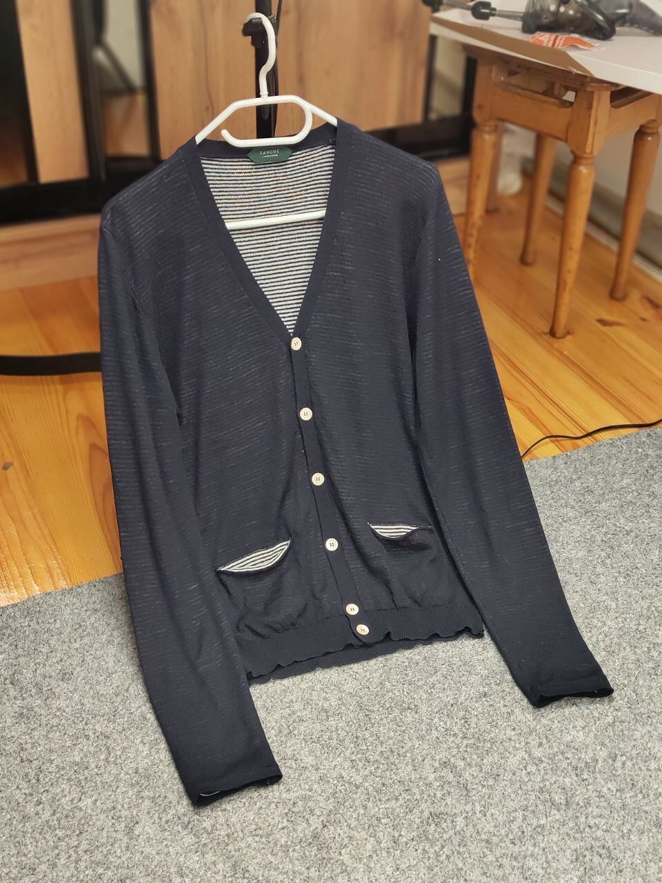 Zanone Zanone Premium Men's Mesh Button Down Blue Cardigan Size US M / EU 48-50 / 2 - 17 Thumbnail