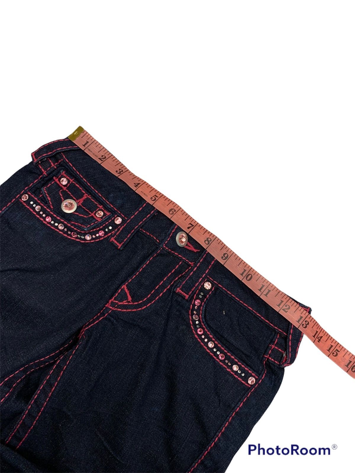 True Religion True religion denim jeans crystal swarovski button super low Size US 26 / EU 42 - 11 Thumbnail